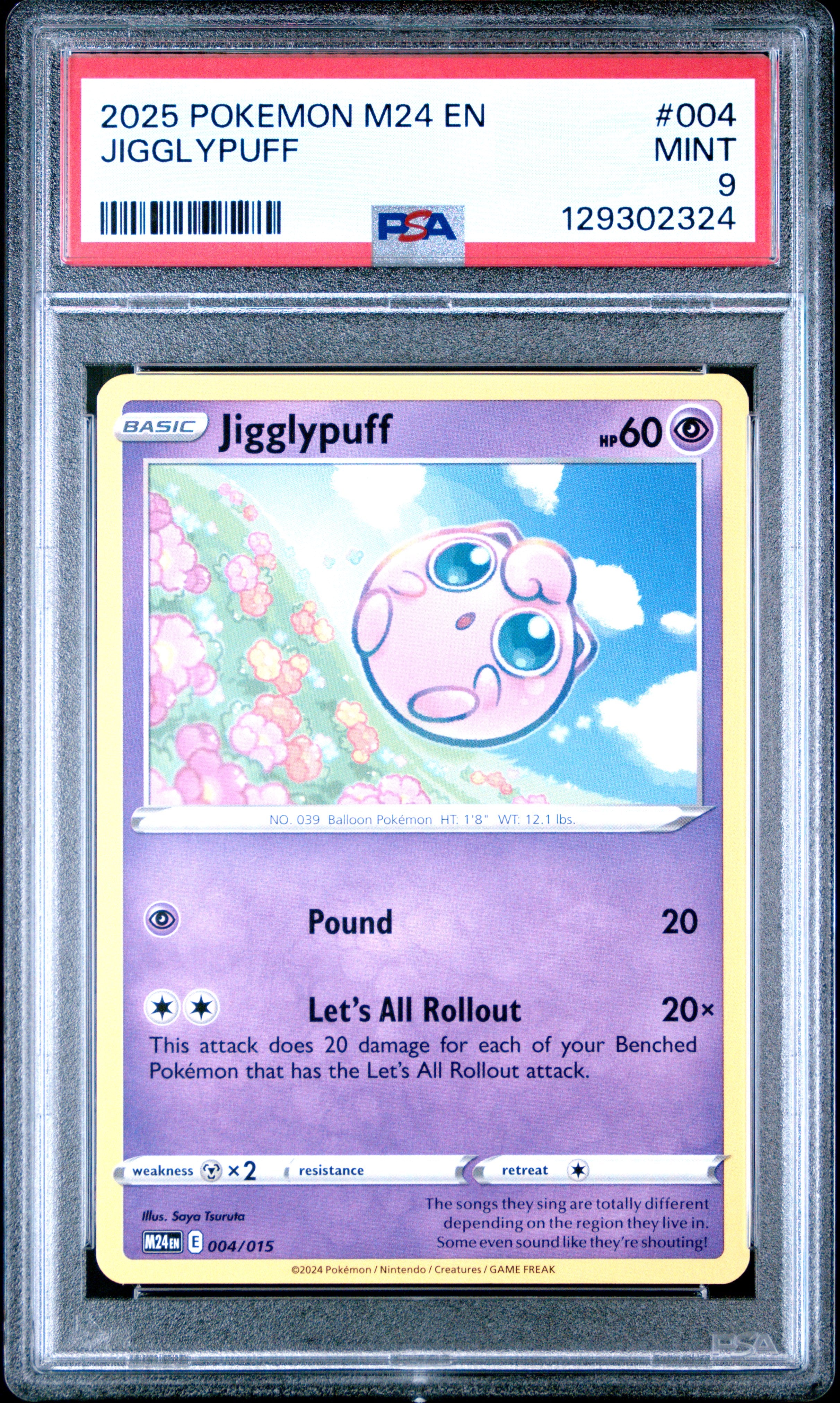 2025 Pokemon M24 En-Mcdonald'S Collection 004 Jigglypuff  PSA 9
