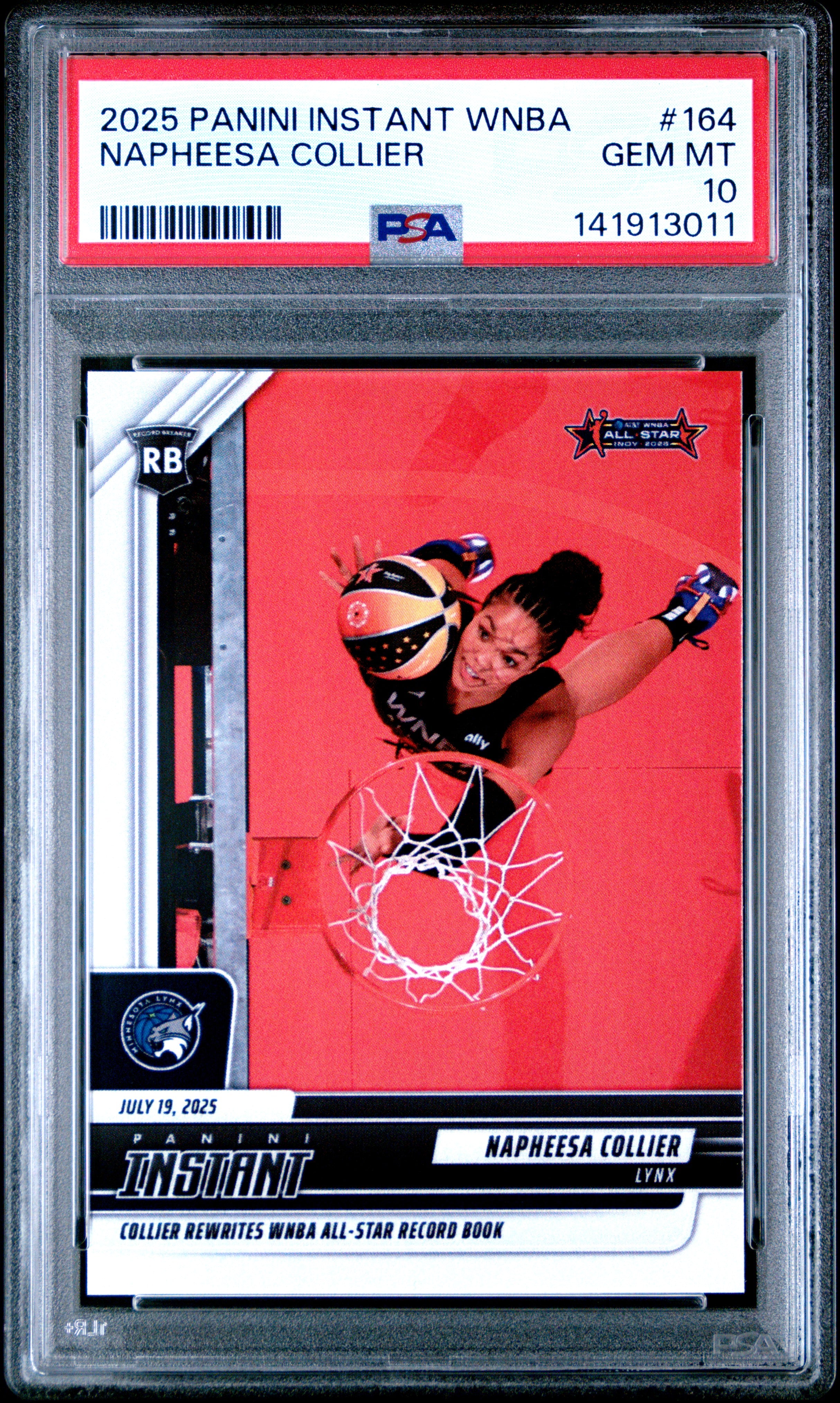 2025 PANINI INSTANT WNBA 164 NAPHEESA COLLIER PSA 10 - front