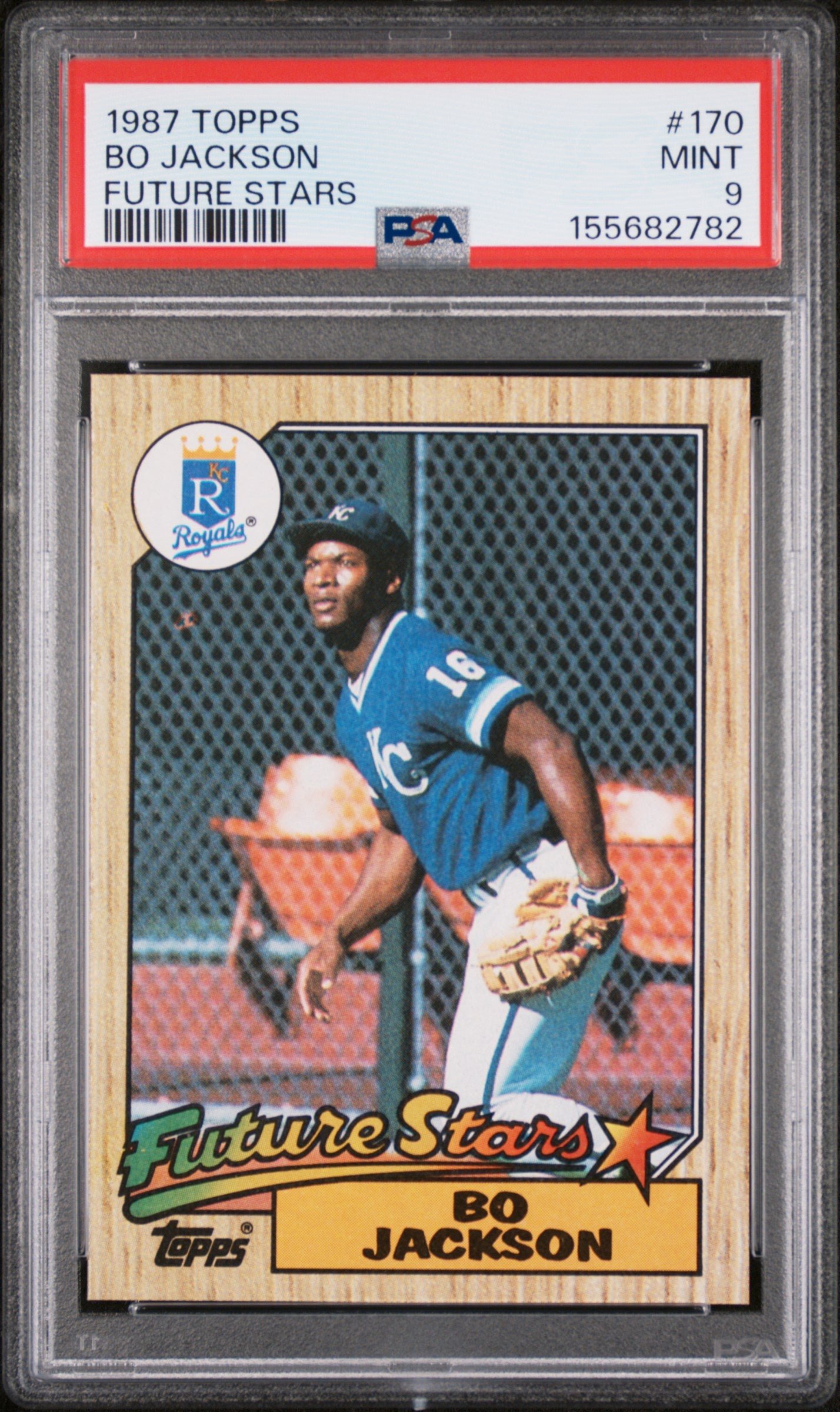 1987 TOPPS 170 BO JACKSON FUTURE STARS PSA 9 - front