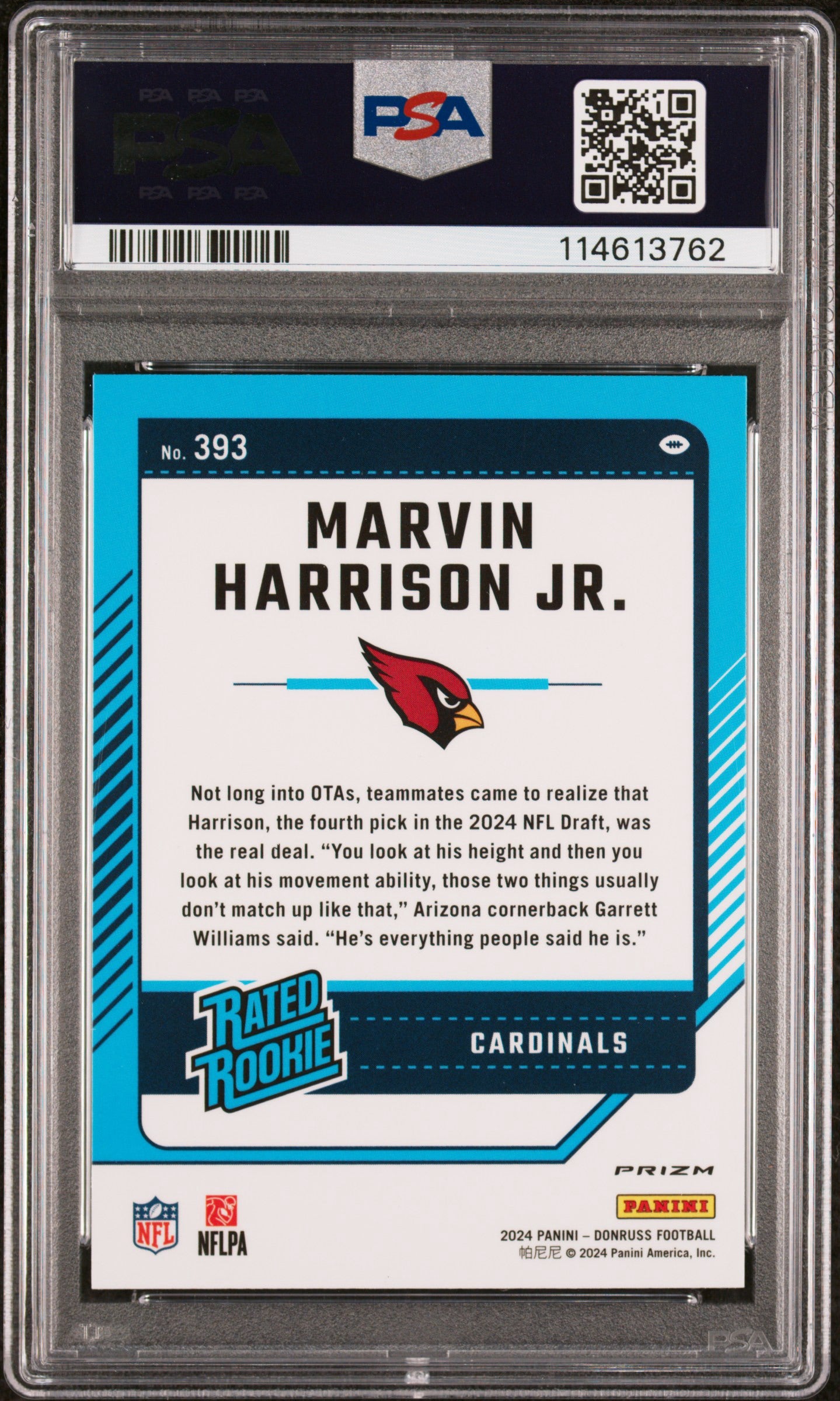 2024 Donruss Optic Preview Marvin Harrison Red Wave PSA 10