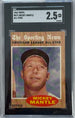 1962 Topps Mickey Mantle All-Star #471 SGC 2.5
