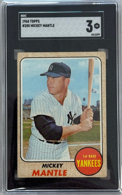 1968 Topps Mickey Mantle #280 SGC 3