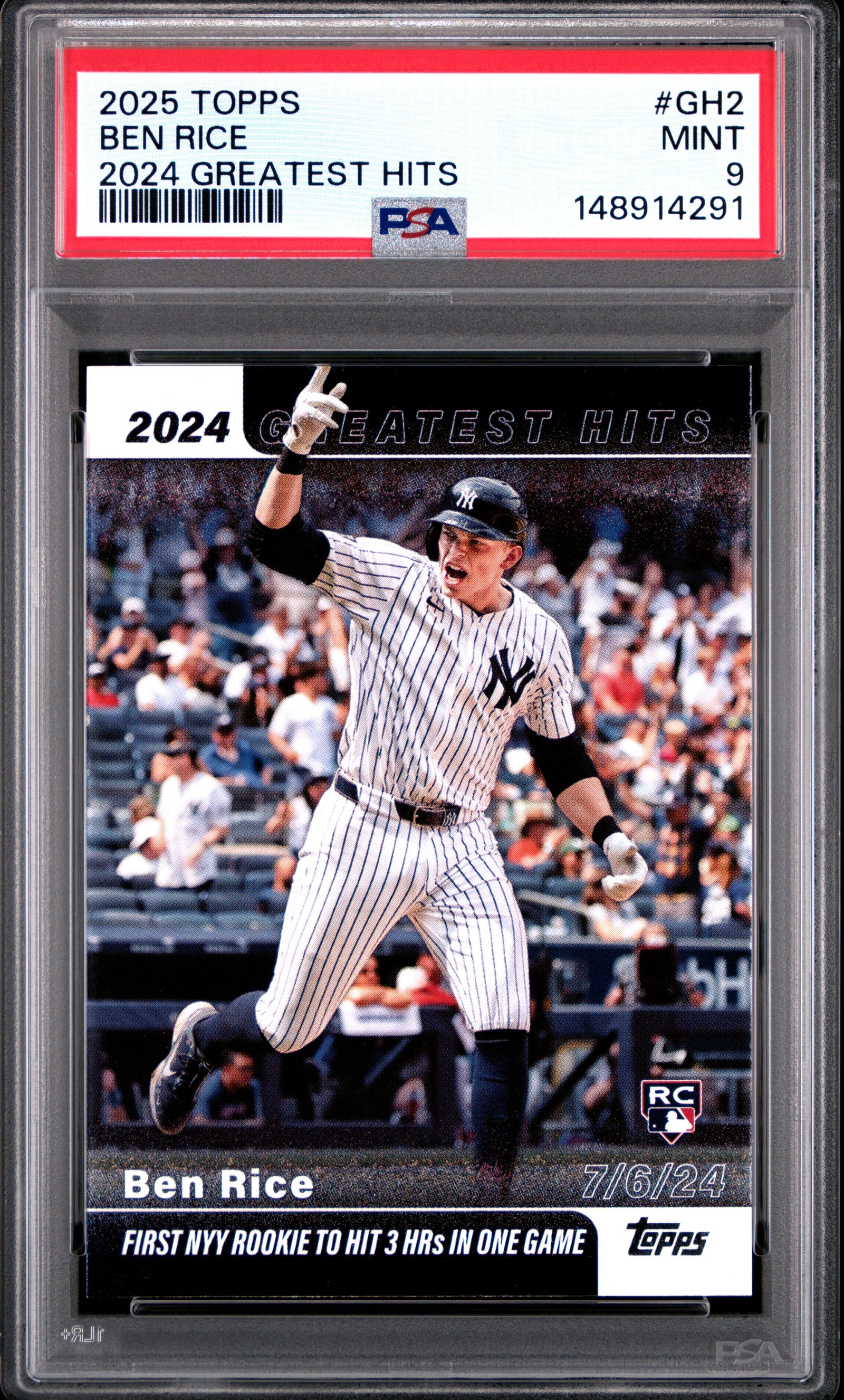 2025 Topps 2024 Greatest Hits Gh2 Ben Rice PSA 9