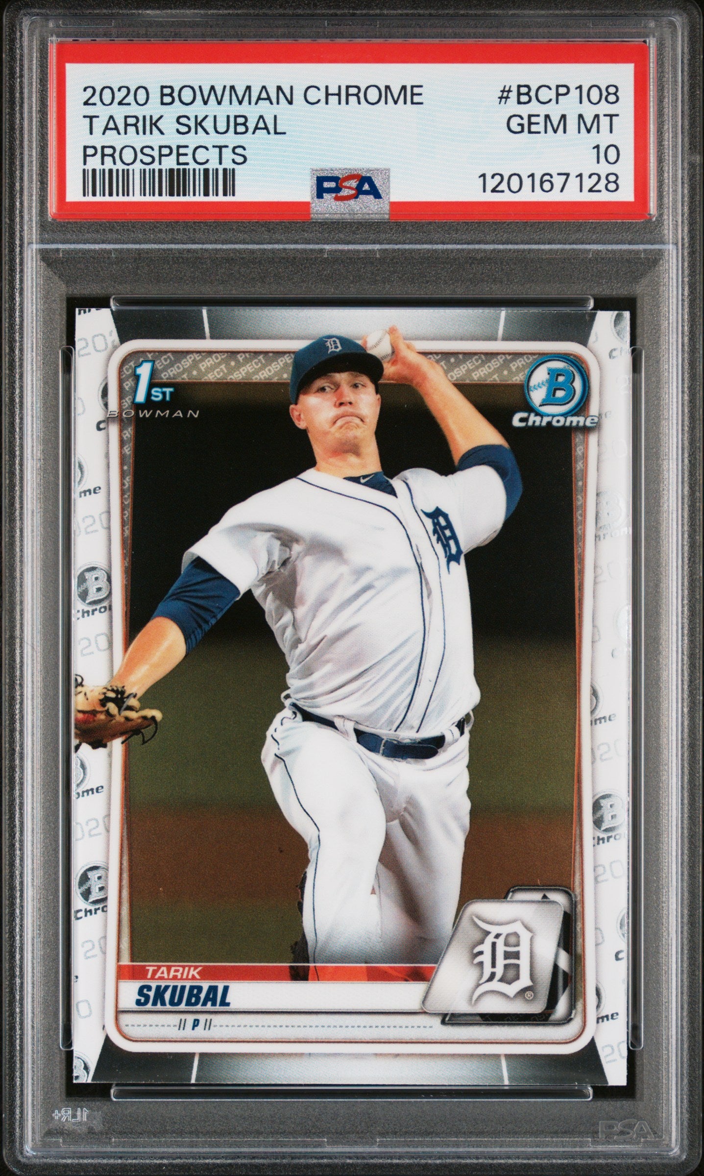 2020 BOWMAN CHROME PROSPECTS BCP108 TARIK SKUBAL PSA 10 - front
