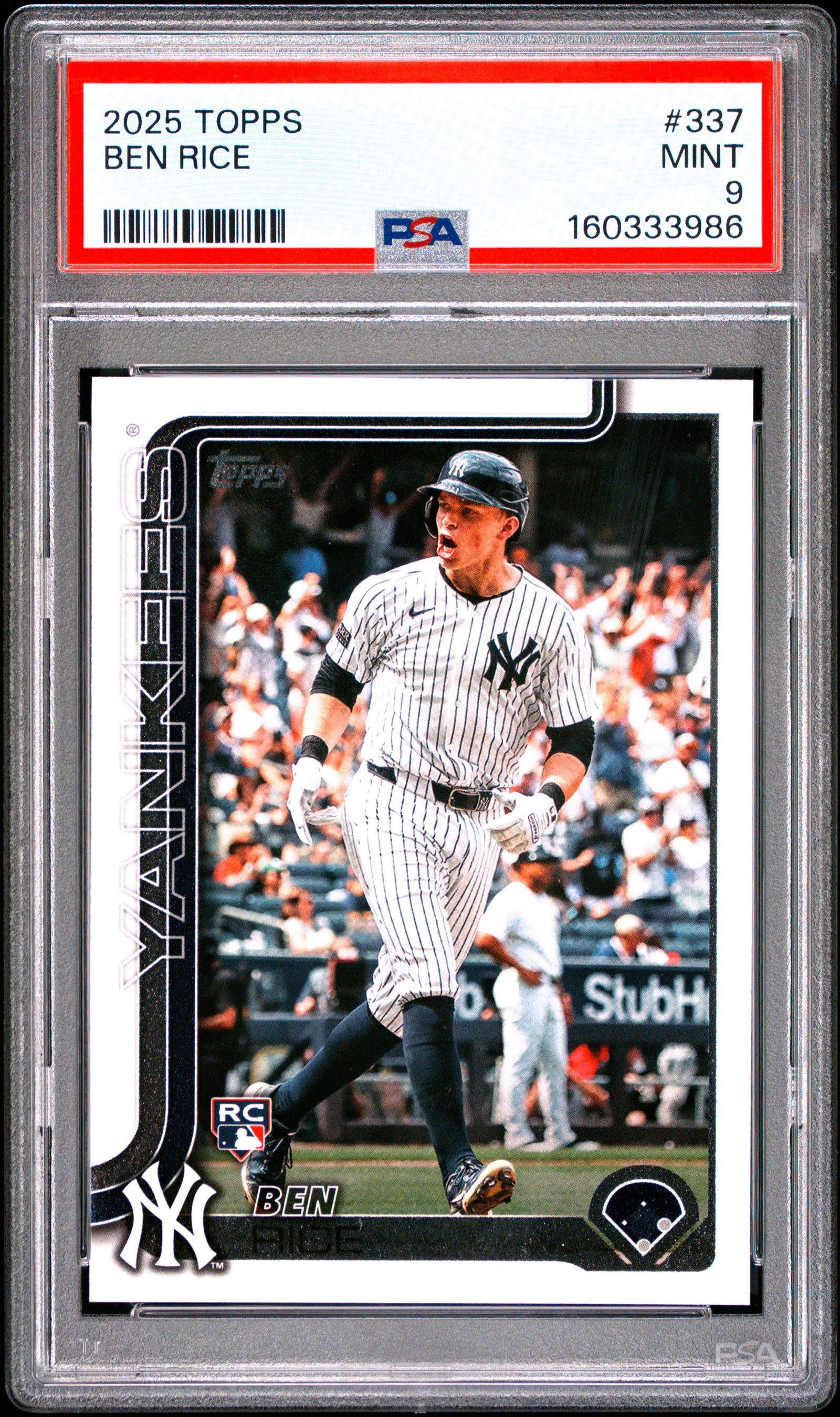 2025 TOPPS 337 BEN RICE PSA 9 - front