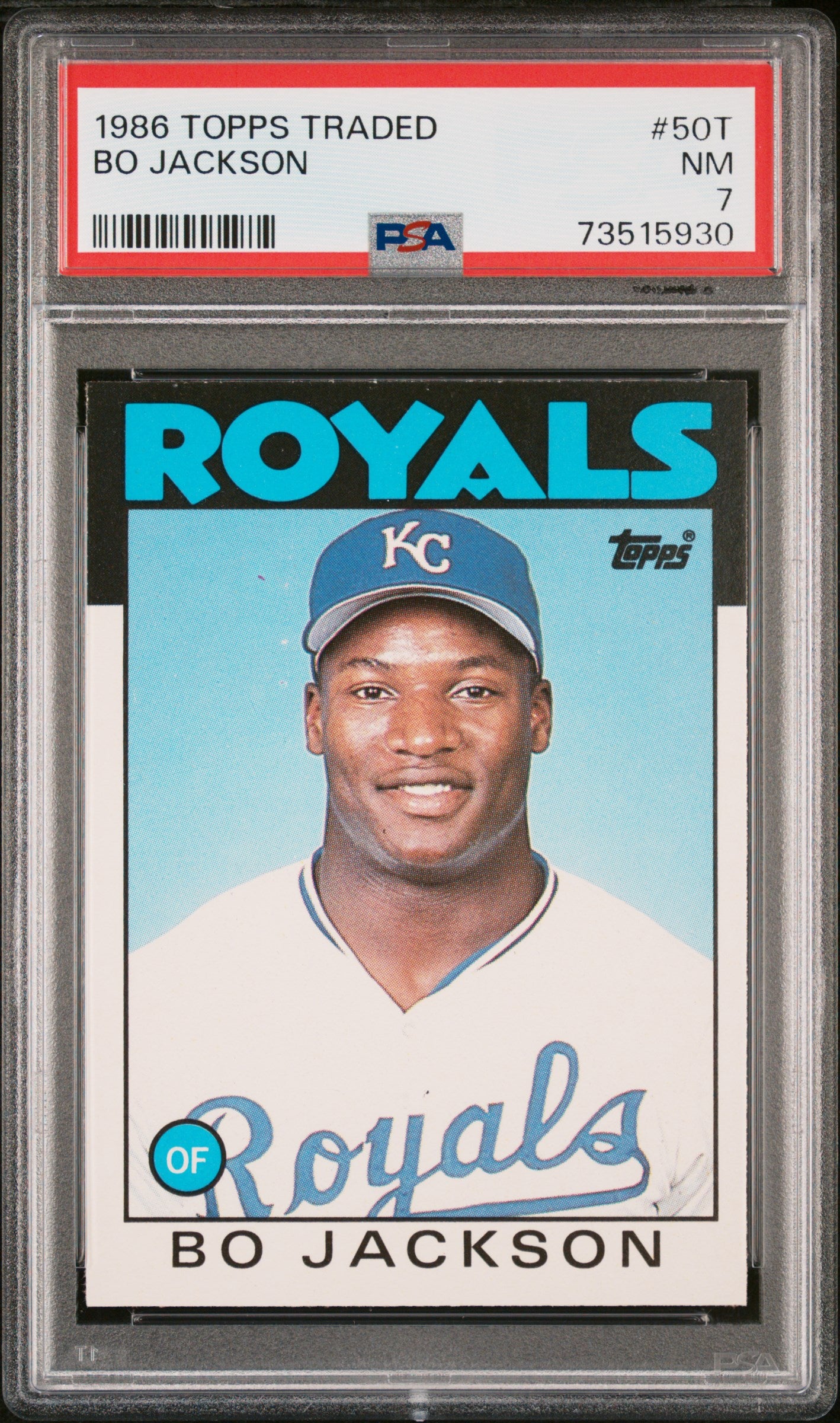 1986 TOPPS TRADED 50T BO JACKSON PSA 7 - front