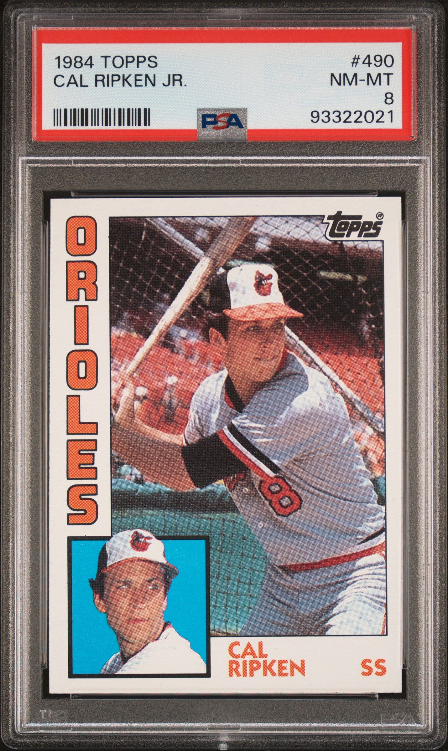 1984 TOPPS 490 CAL RIPKEN JR. PSA 8 - front