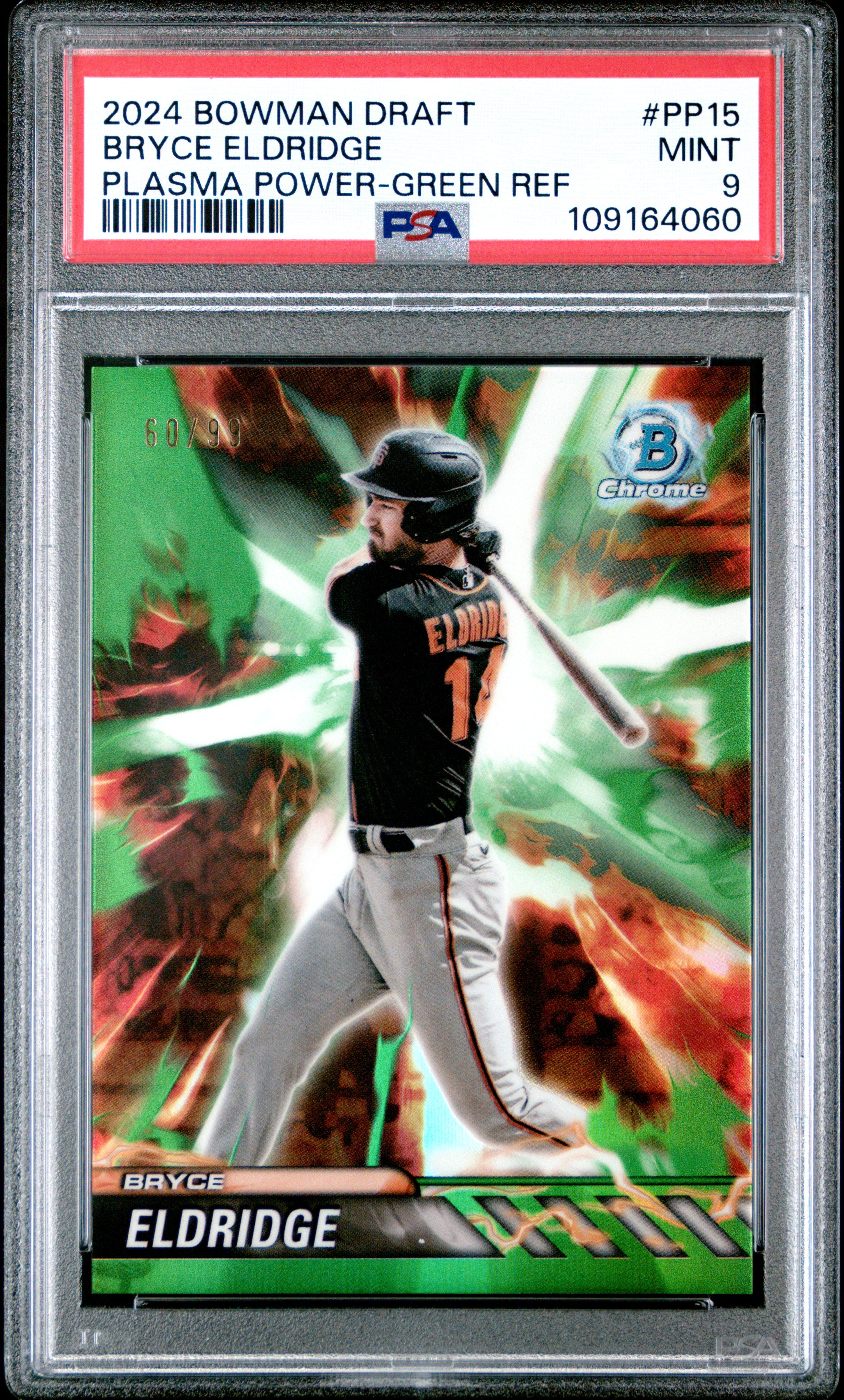 2024 Bowman Draft Plasma Power Pp15 Bryce Eldridge Green Refractor PSA 9