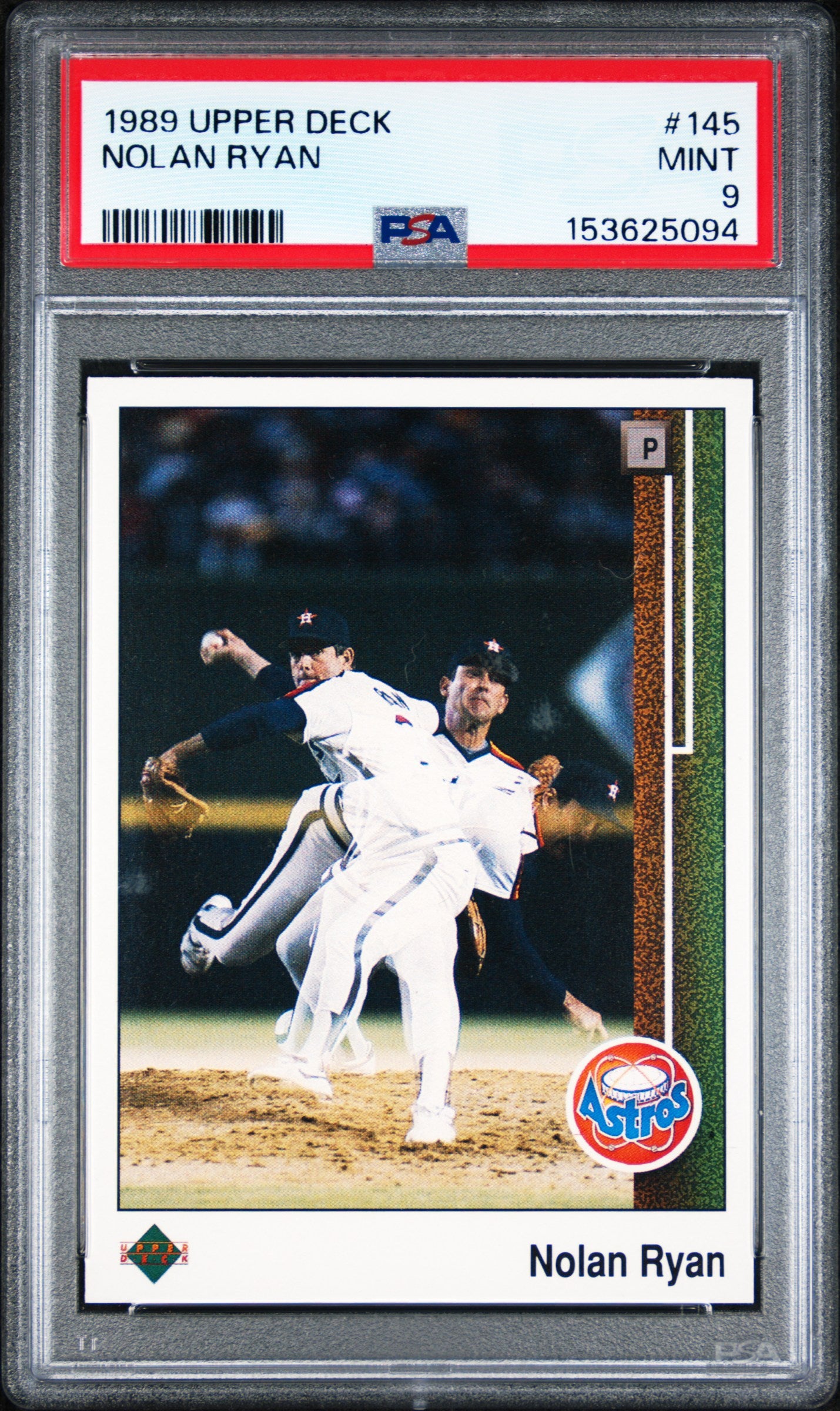 1989 UPPER DECK 145 NOLAN RYAN PSA 9 - front