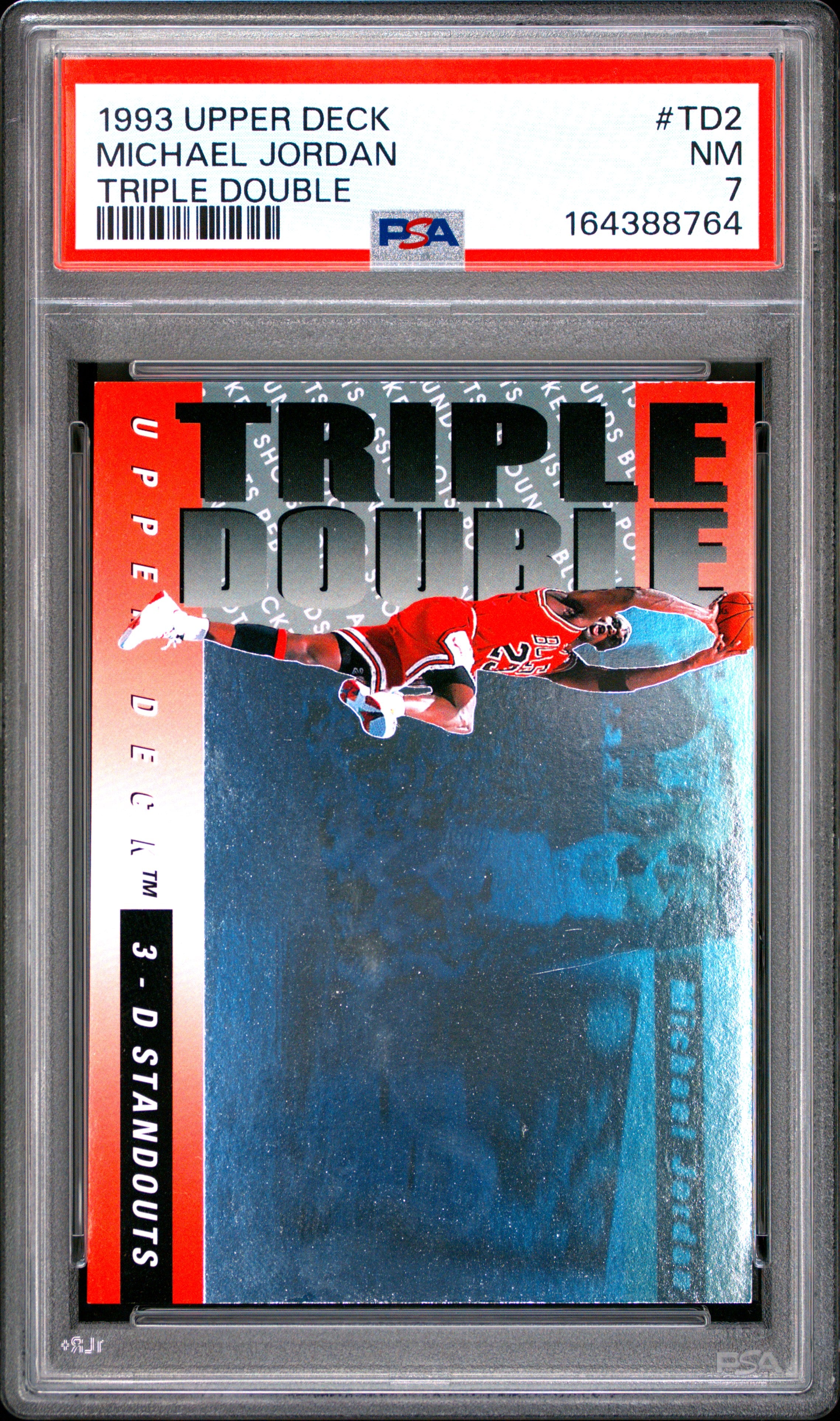 1993 UPPER DECK TRIPLE DOUBLE TD2 MICHAEL JORDAN PSA 7 - front