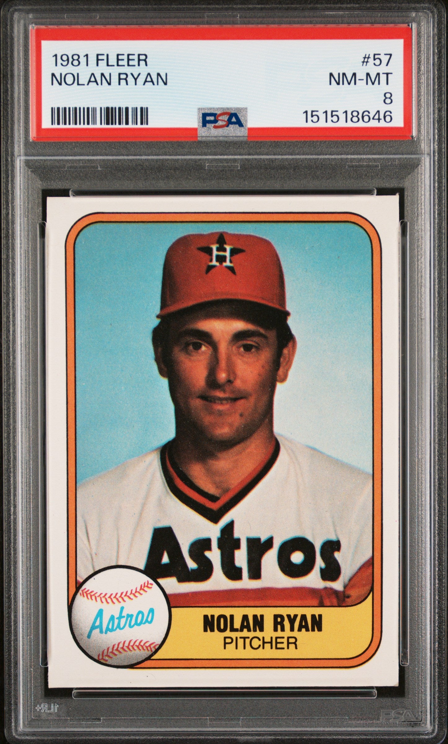 1981 FLEER 57 NOLAN RYAN PSA 8 - front