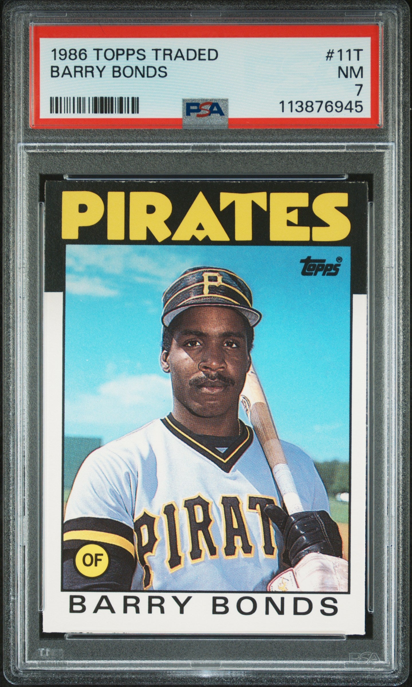 1986 TOPPS TRADED 11T BARRY BONDS PSA 7 - front