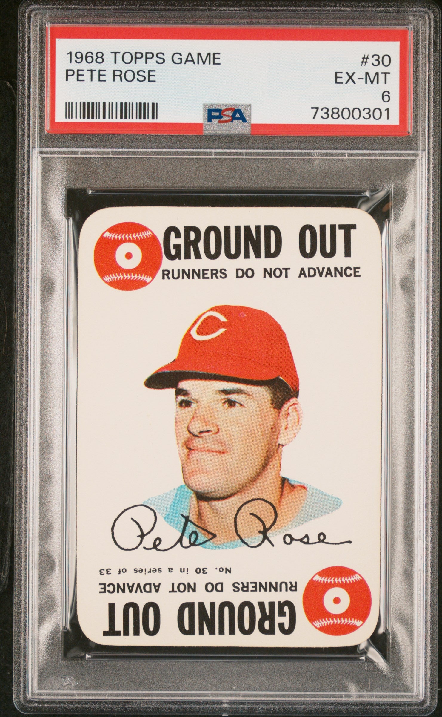 1968 Topps Game 30 Pete Rose  PSA 6