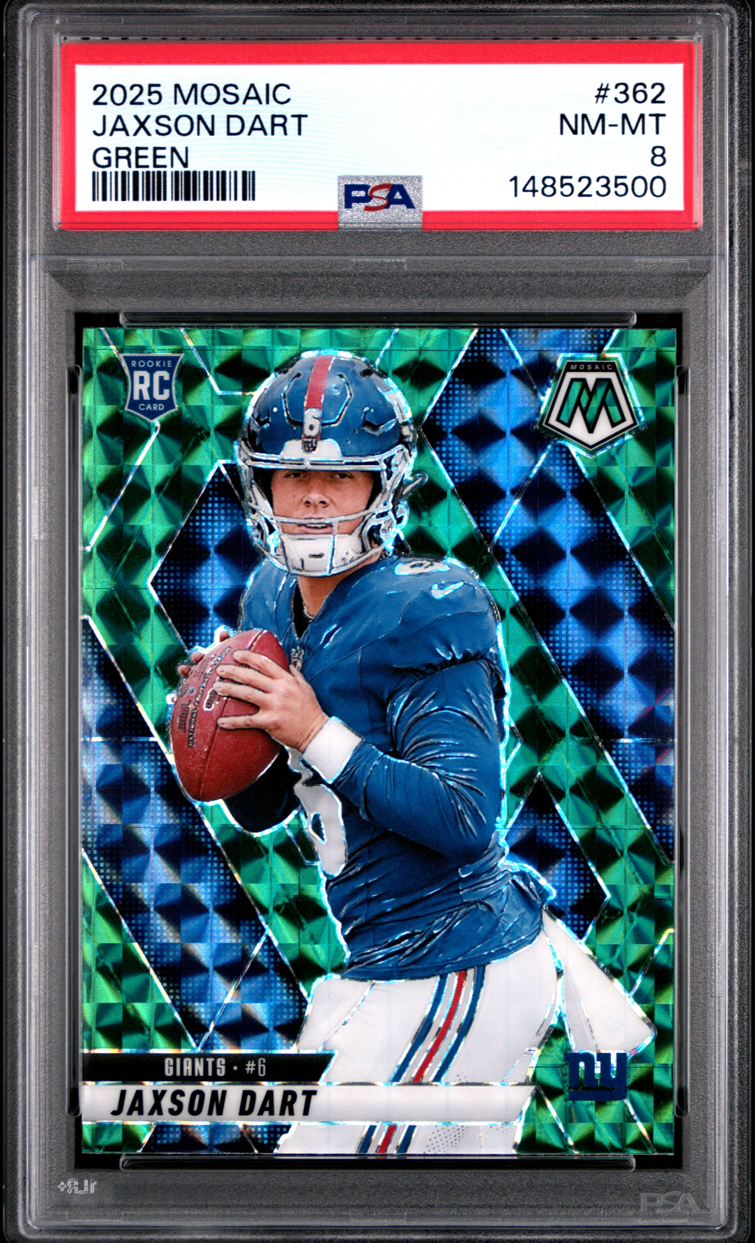2025 Panini Mosaic 362 Jaxson Dart Green PSA 8