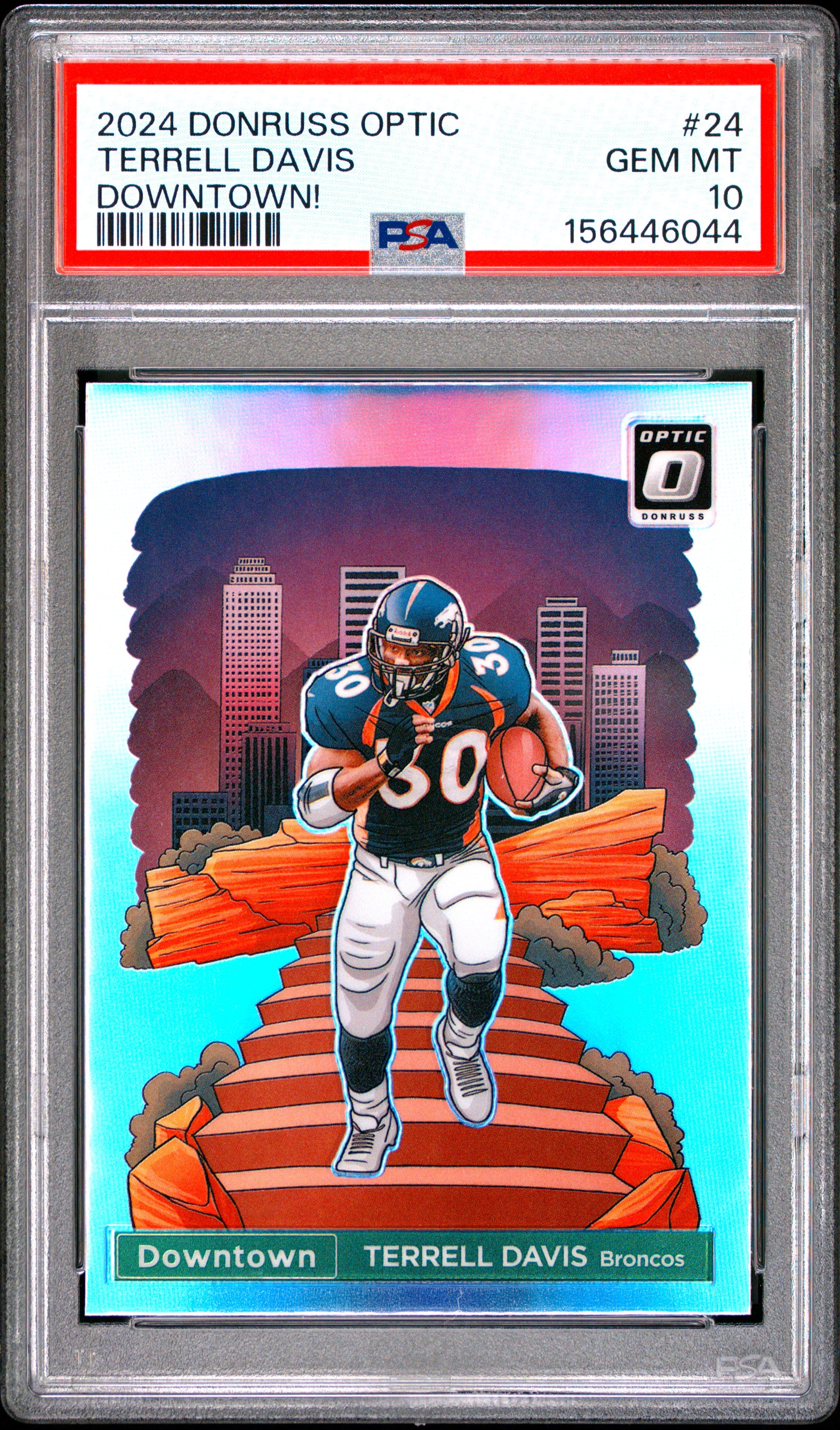 2024 PANINI DONRUSS OPTIC DOWNTOWN! 24 TERRELL DAVIS PSA 10 - front