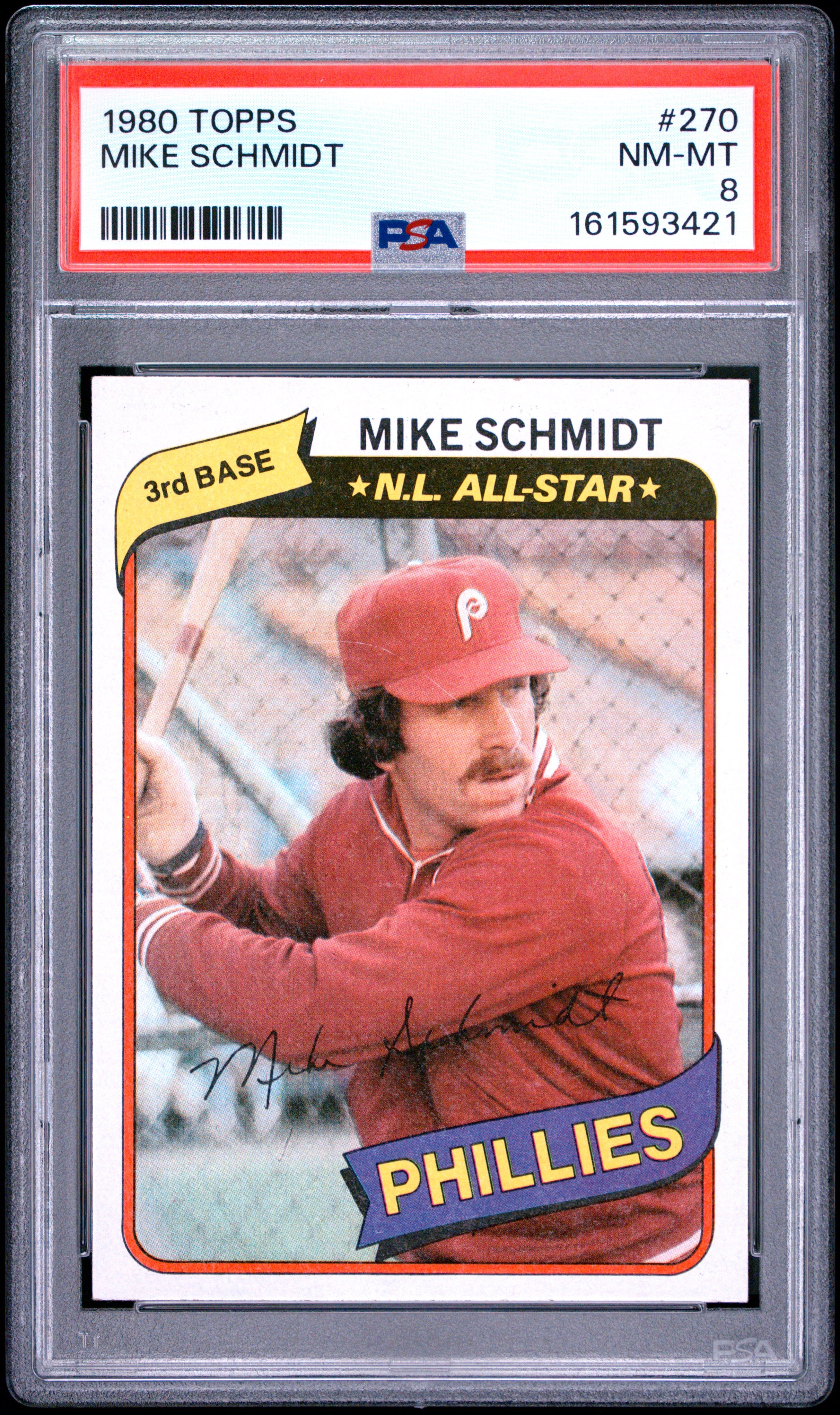 1980 TOPPS 270 MIKE SCHMIDT PSA 8 - front