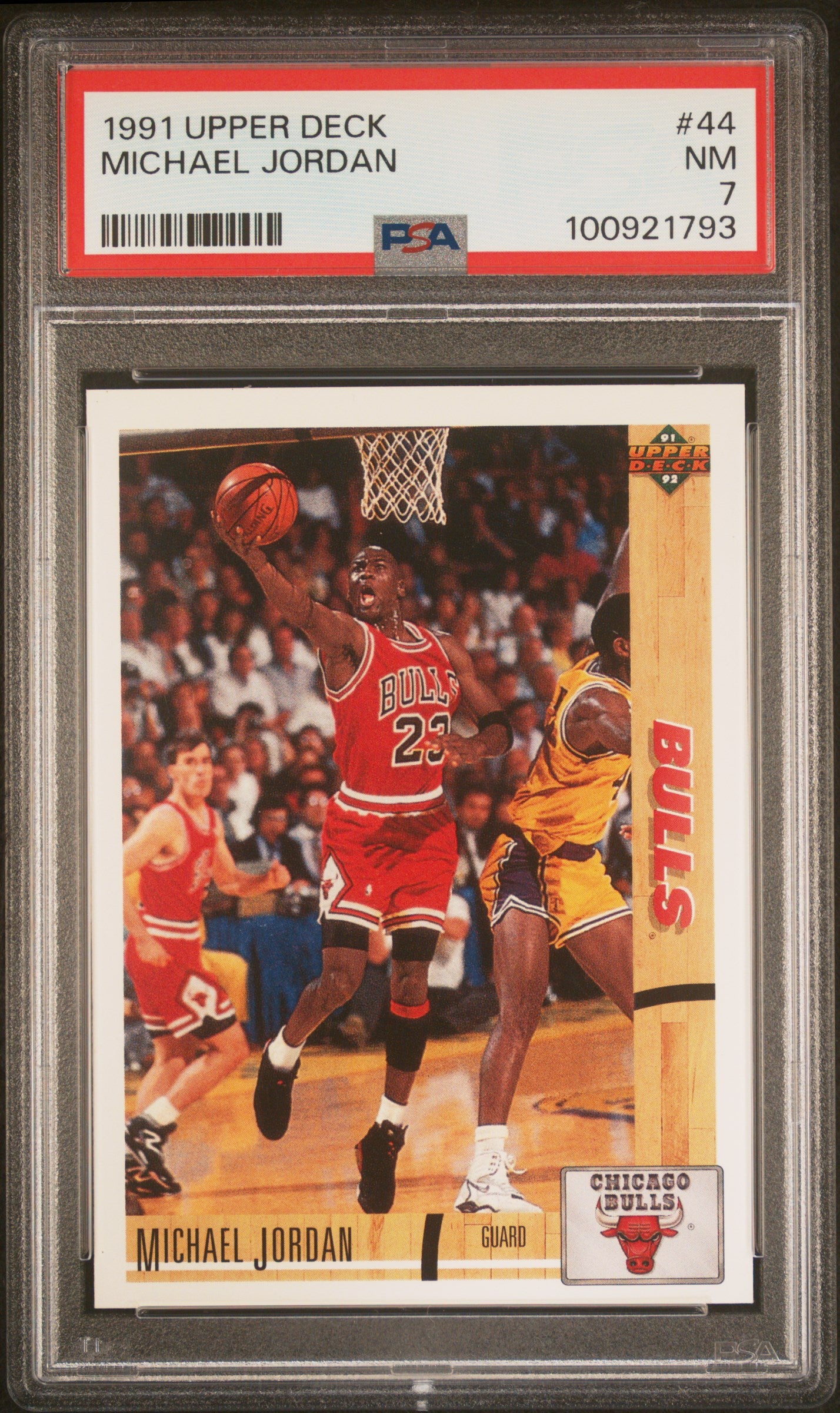 1991 UPPER DECK 44 MICHAEL JORDAN PSA 7 - front