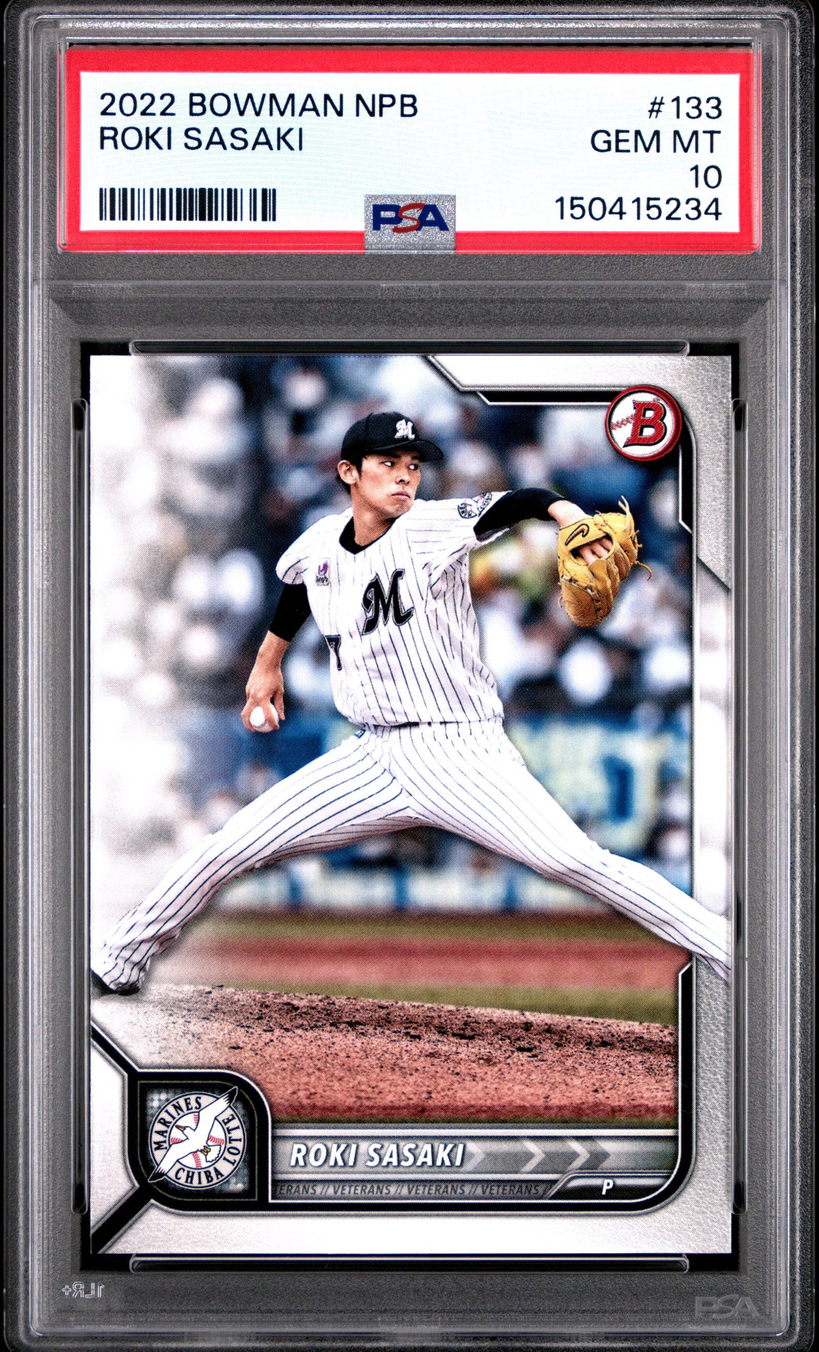 2022 BOWMAN NPB 133 ROKI SASAKI PSA 10 - front