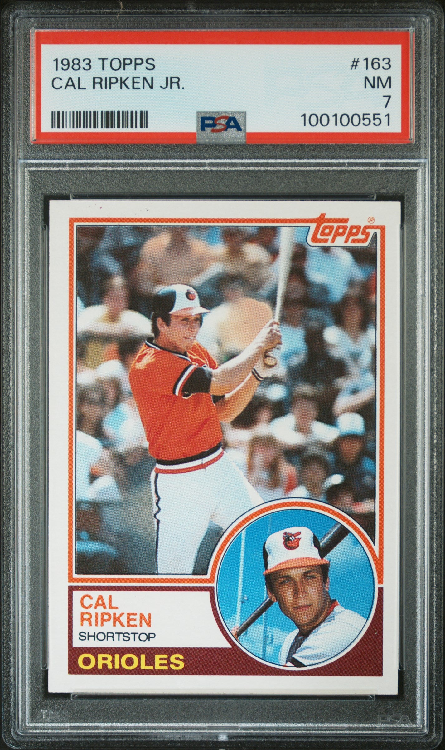 1983 TOPPS 163 CAL RIPKEN JR. PSA 7 - front