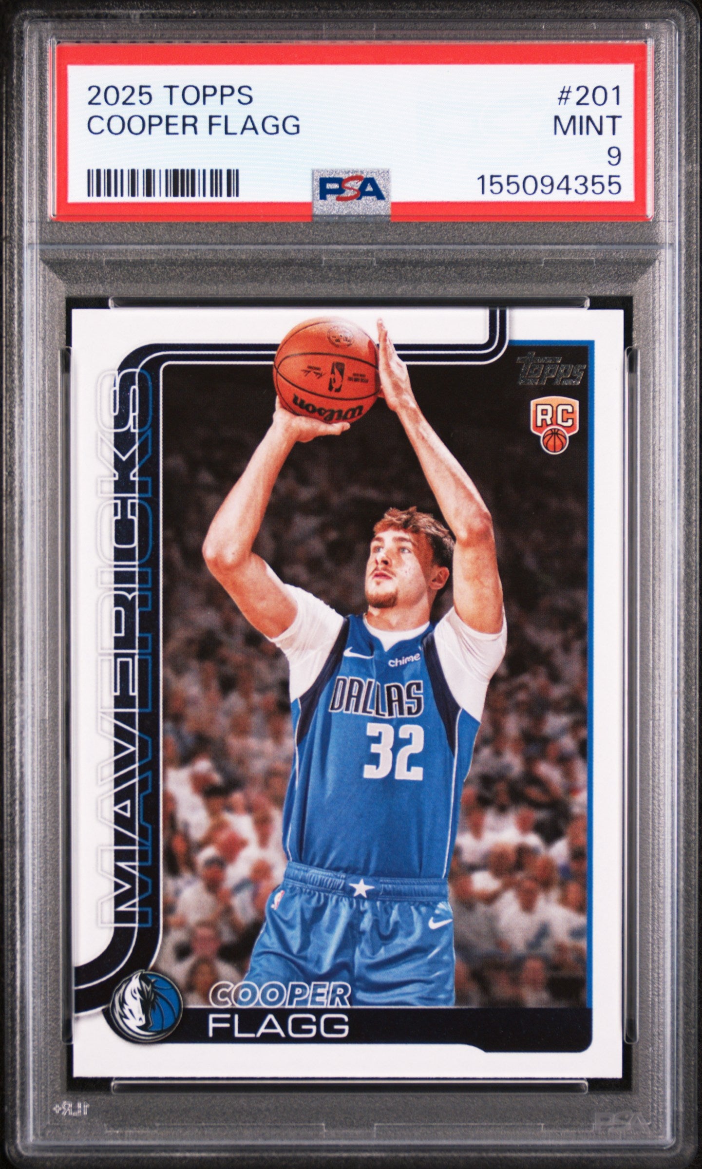 2025 TOPPS 201 COOPER FLAGG PSA 9 - front
