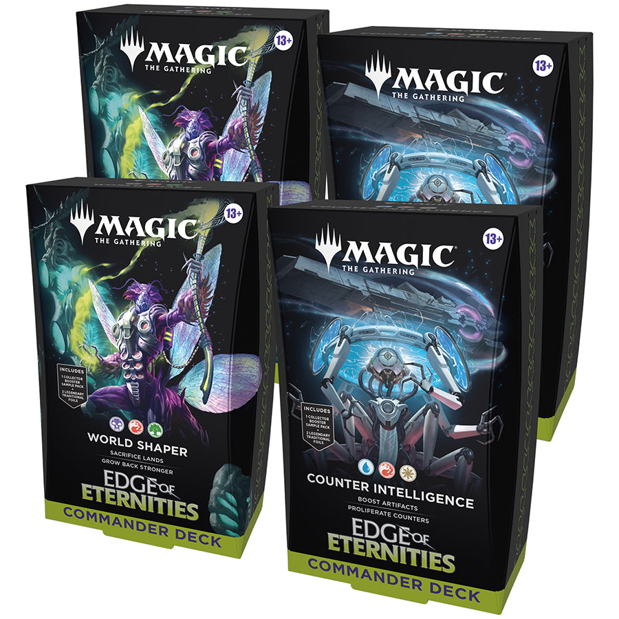 MTG: Edge of Eternities Commander Deck Bundle 2 of Each Deck (2 World Shaper + 2 Counter Intelligence)