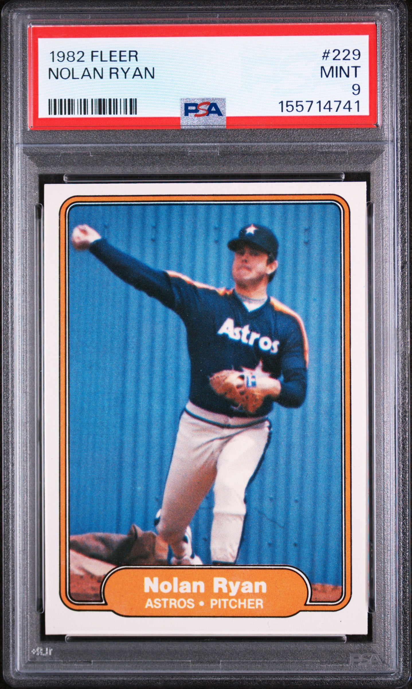 1982 FLEER 229 NOLAN RYAN PSA 9 - front