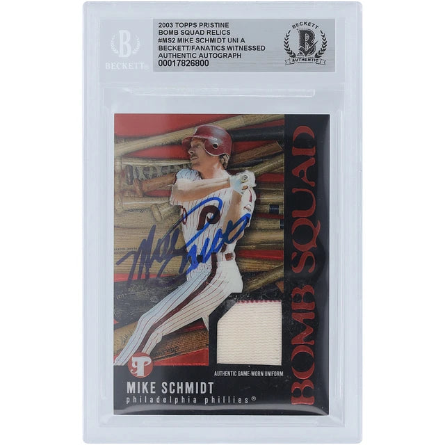 2003 Topps Pristine Bomb Squad Relics Mike Schmidt Autograph Beckett/Fanatics Authentic