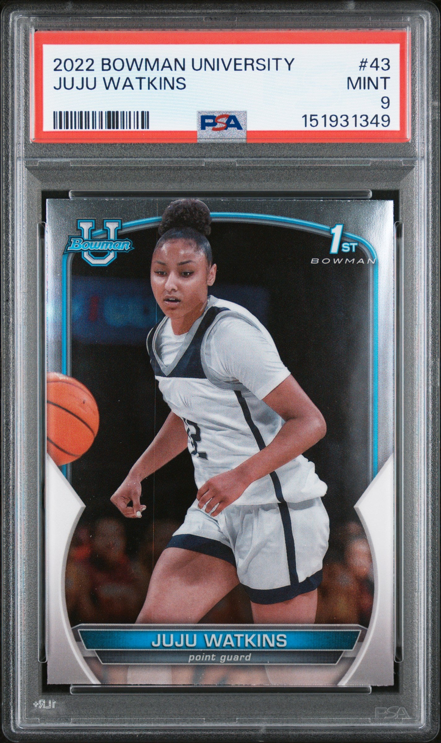 2022 BOWMAN CHROME UNIVERSITY 43 JUJU WATKINS PSA 9 - front