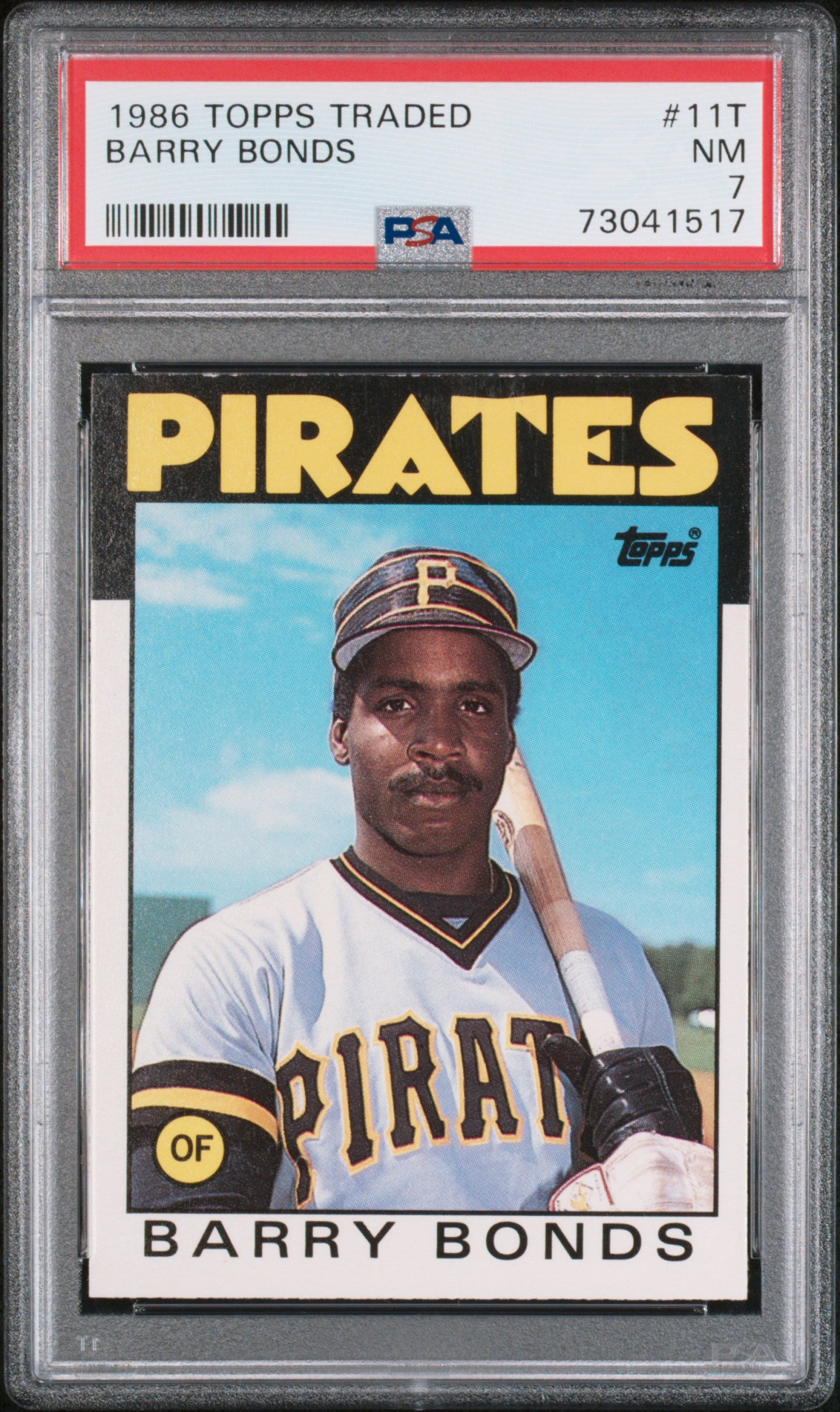 1986 TOPPS TRADED 11T BARRY BONDS PSA 7 - front