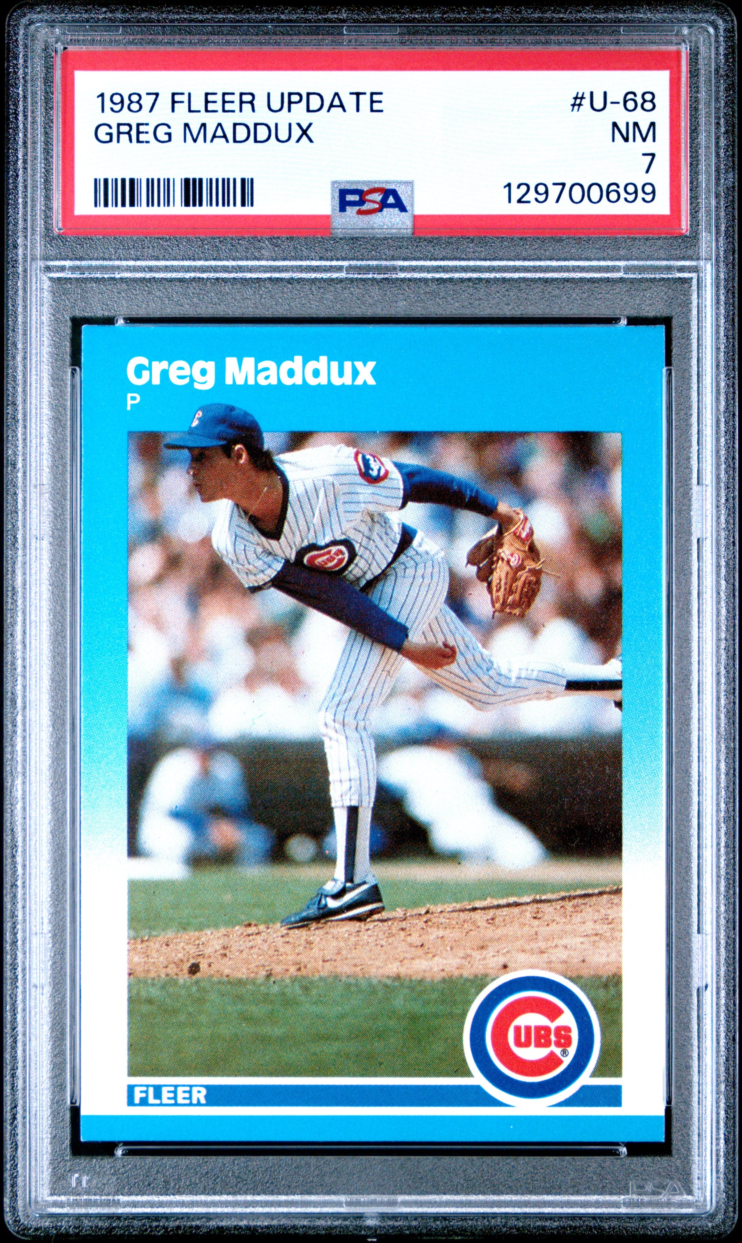 1987 FLEER UPDATE U-68 GREG MADDUX PSA 7 - front