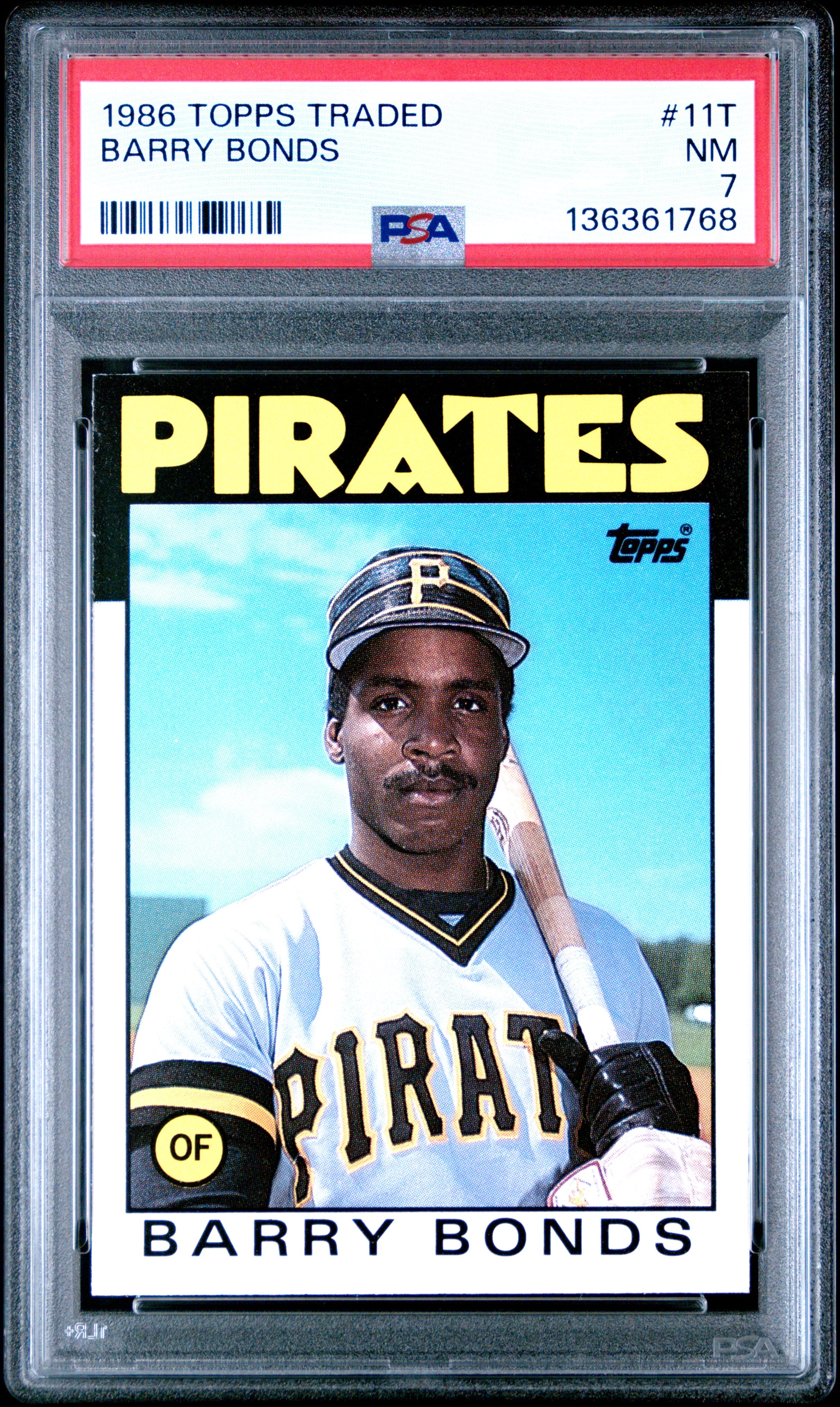1986 TOPPS TRADED 11T BARRY BONDS PSA 7 - front
