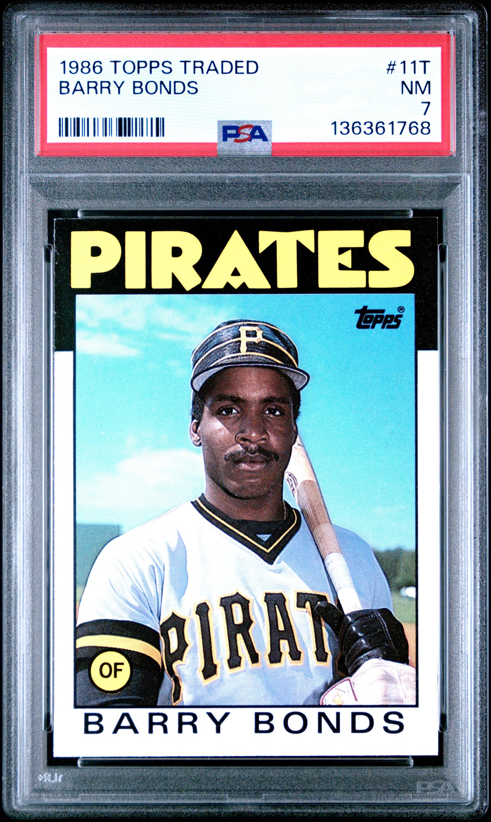 1986 TOPPS TRADED 11T BARRY BONDS PSA 7 - front