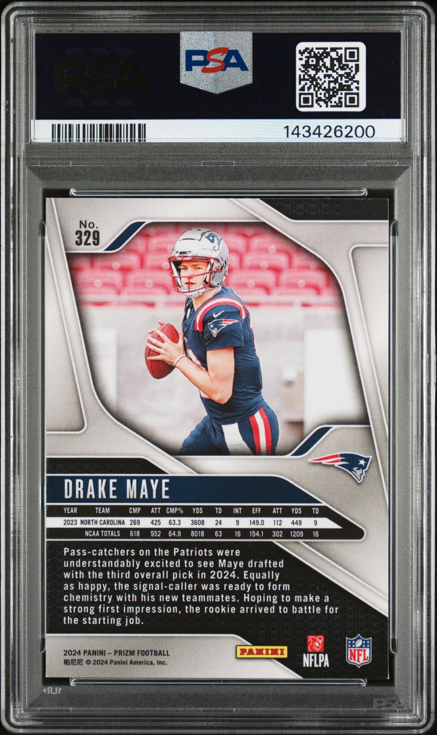 2024 Panini Prizm 329 Drake Maye PSA 7