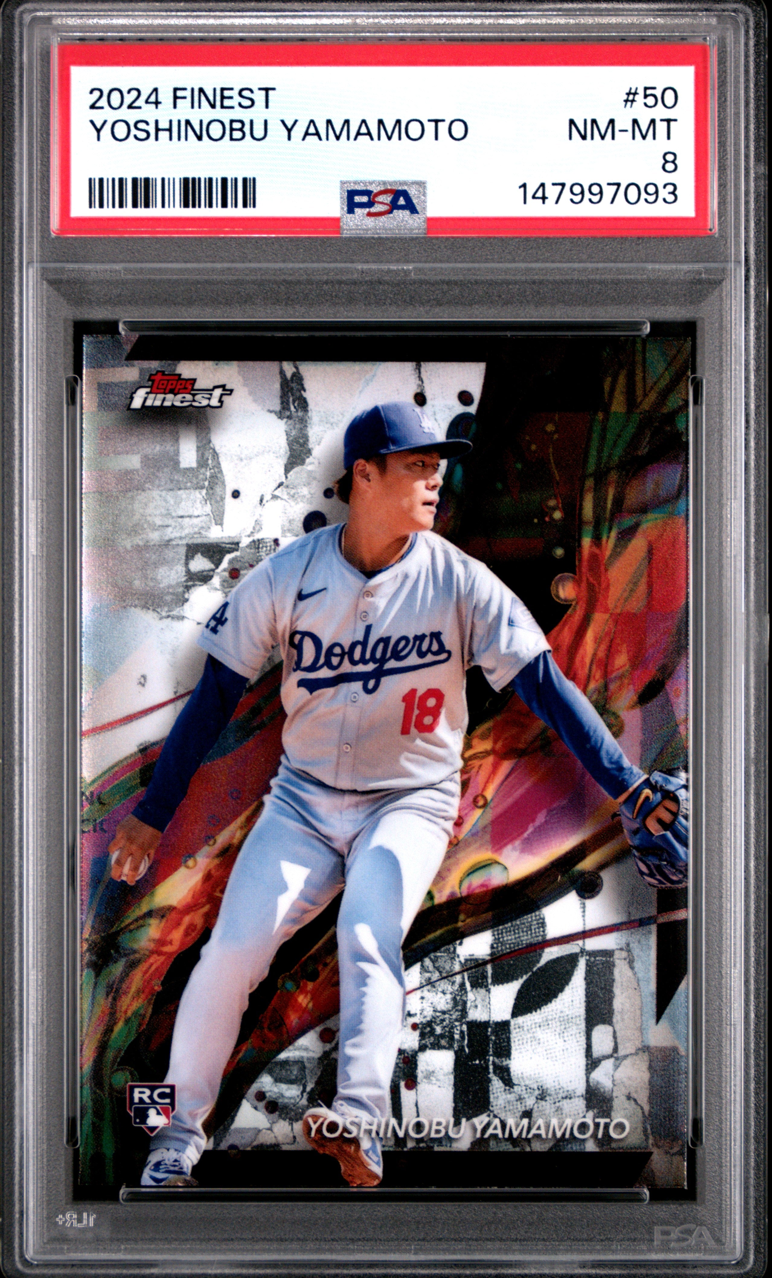 2024 Topps Finest 50 Yoshinobu Yamamoto  PSA 8