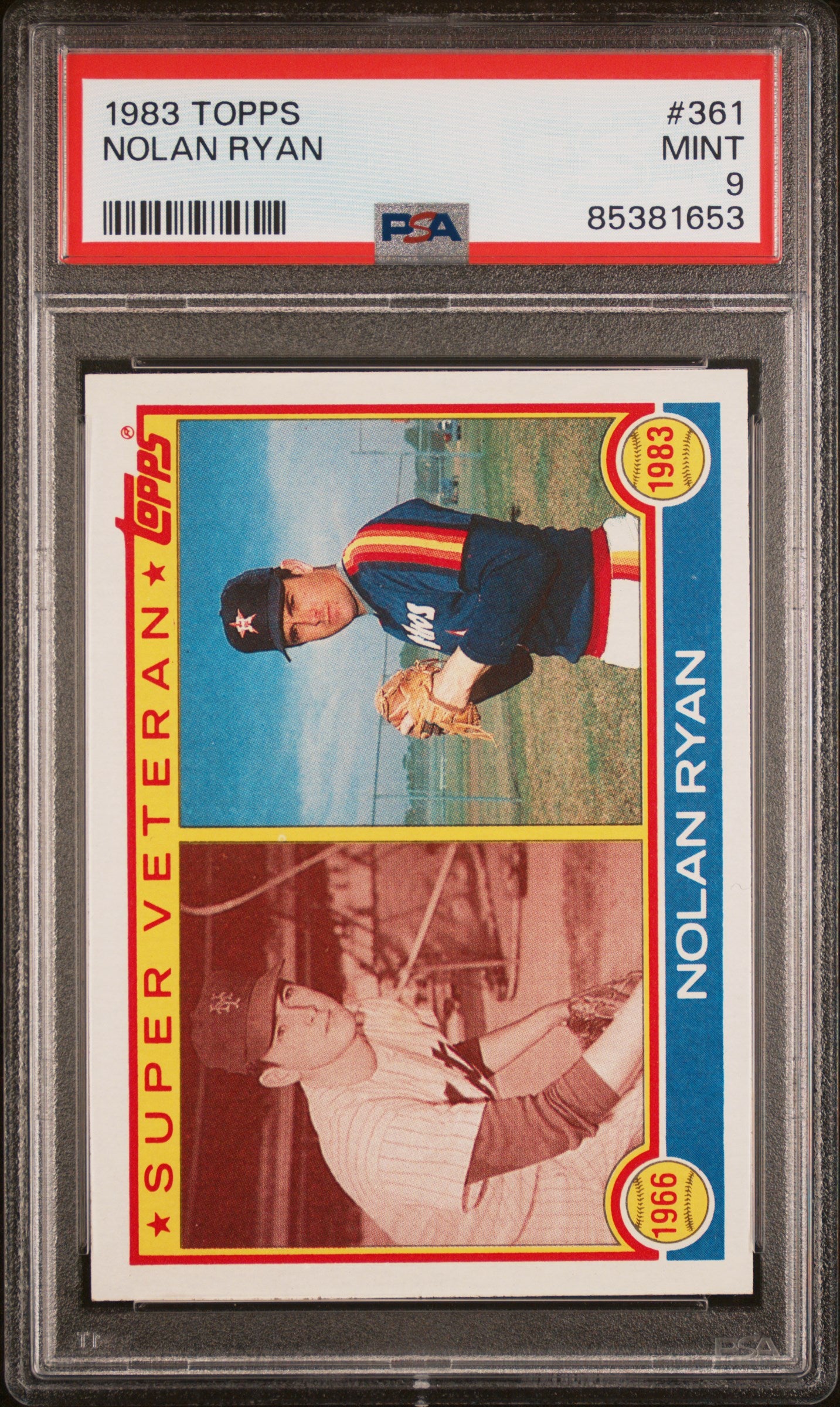 1983 TOPPS 361 NOLAN RYAN PSA 9 - front