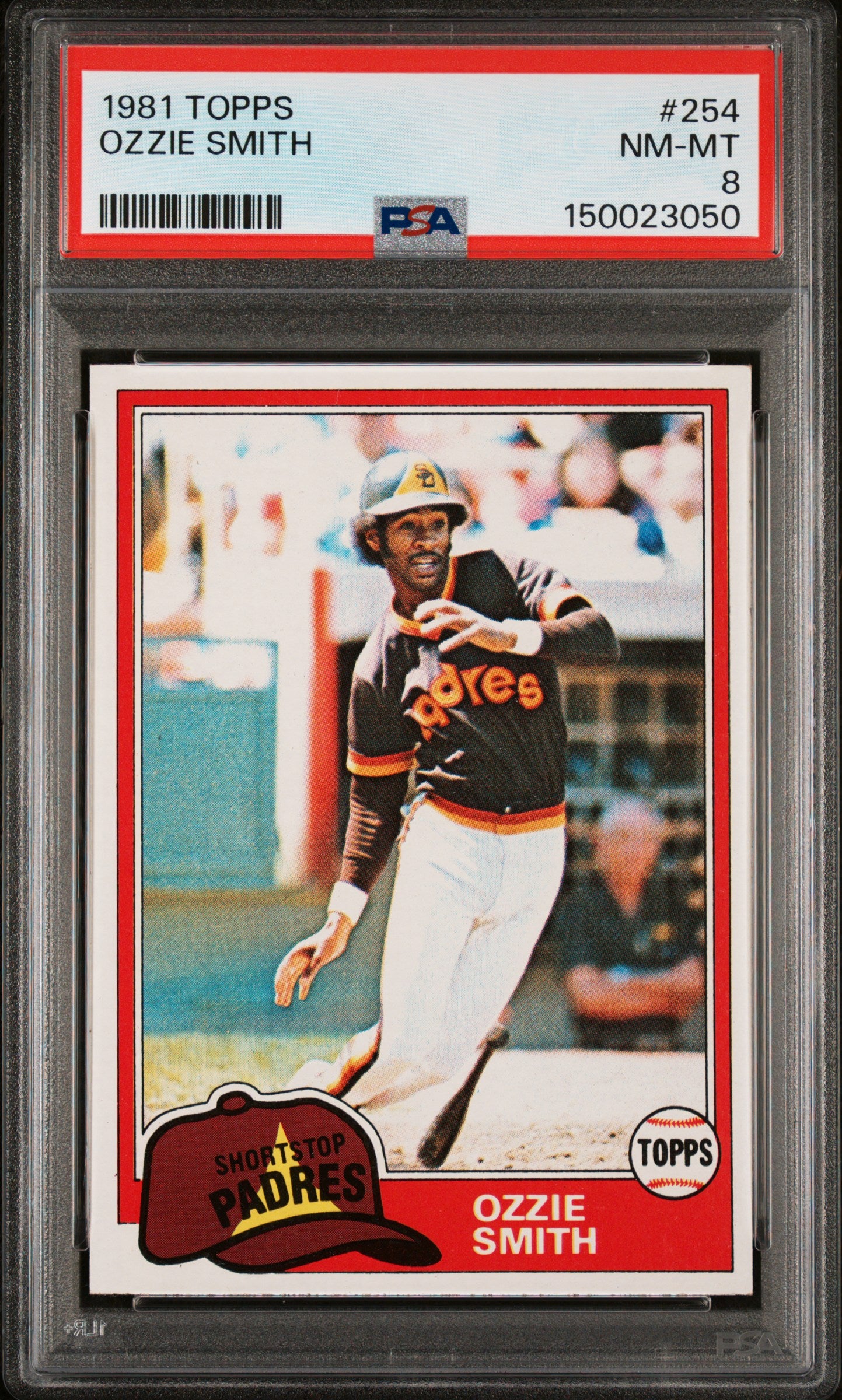 1981 TOPPS 254 OZZIE SMITH PSA 8 - front