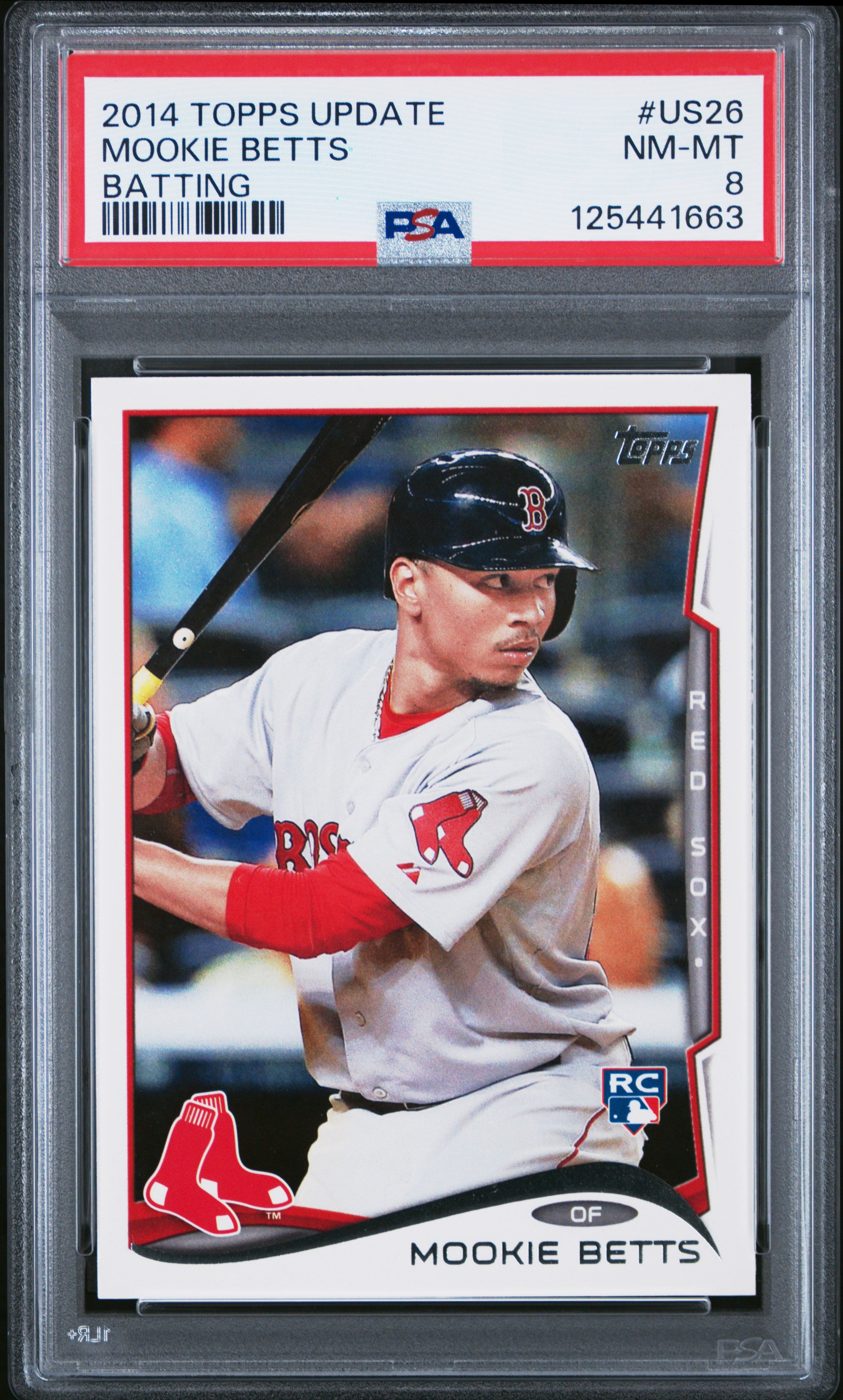 2014 Topps Update Us26 Mookie Betts Batting PSA 8
