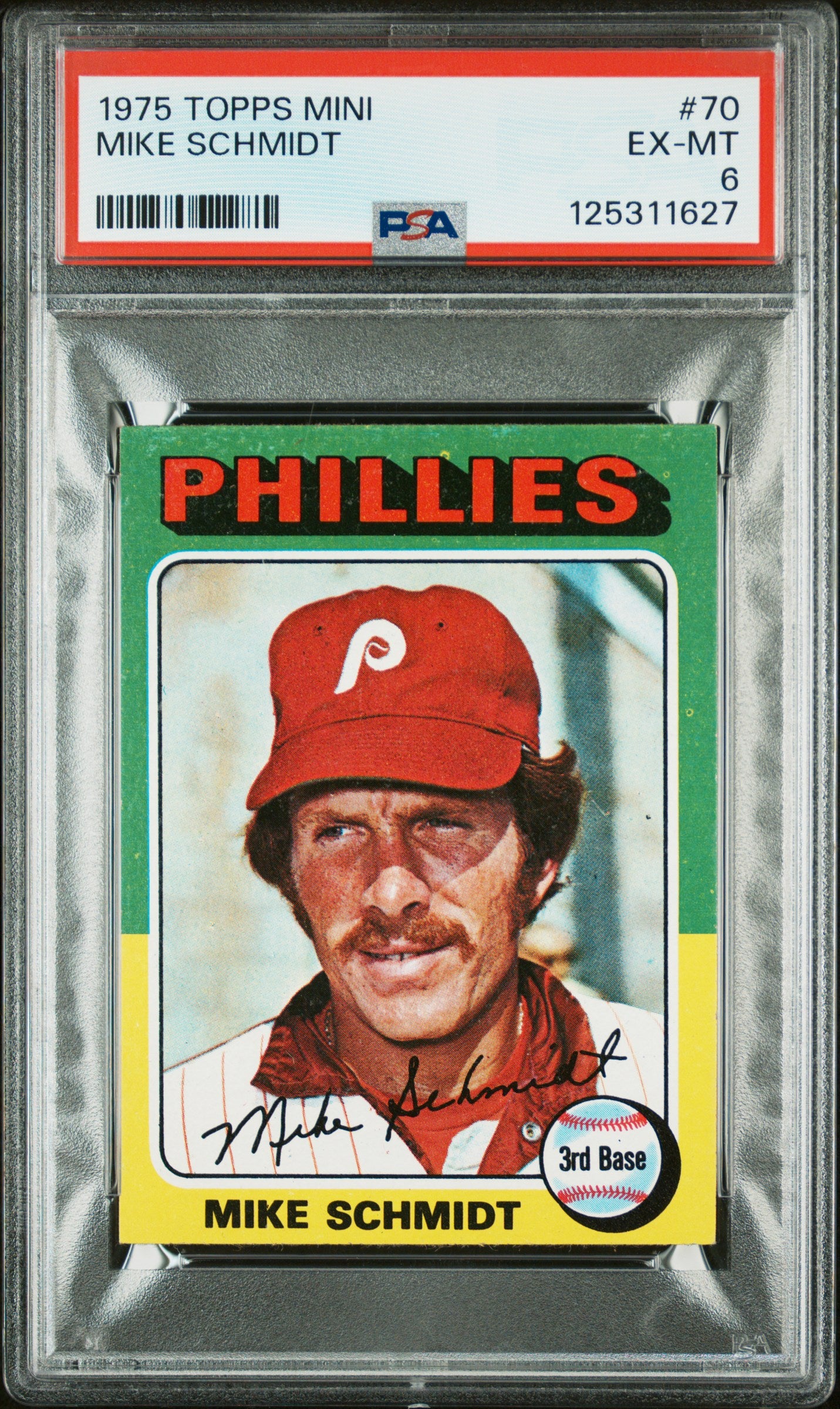 1975 Topps Mini 70 Mike Schmidt PSA 6