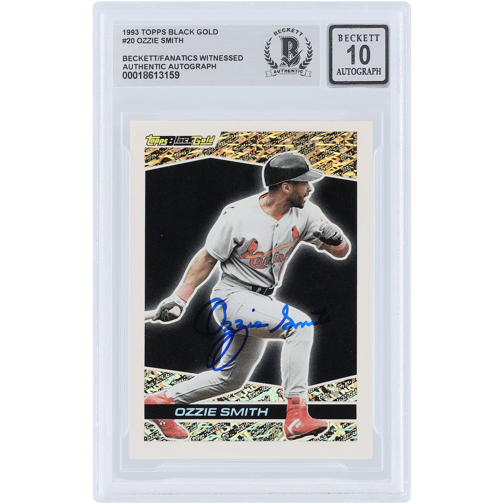 1993 Topps Black Gold Ozzie Smith Autograph Beckett/Fanatics Authentic 10