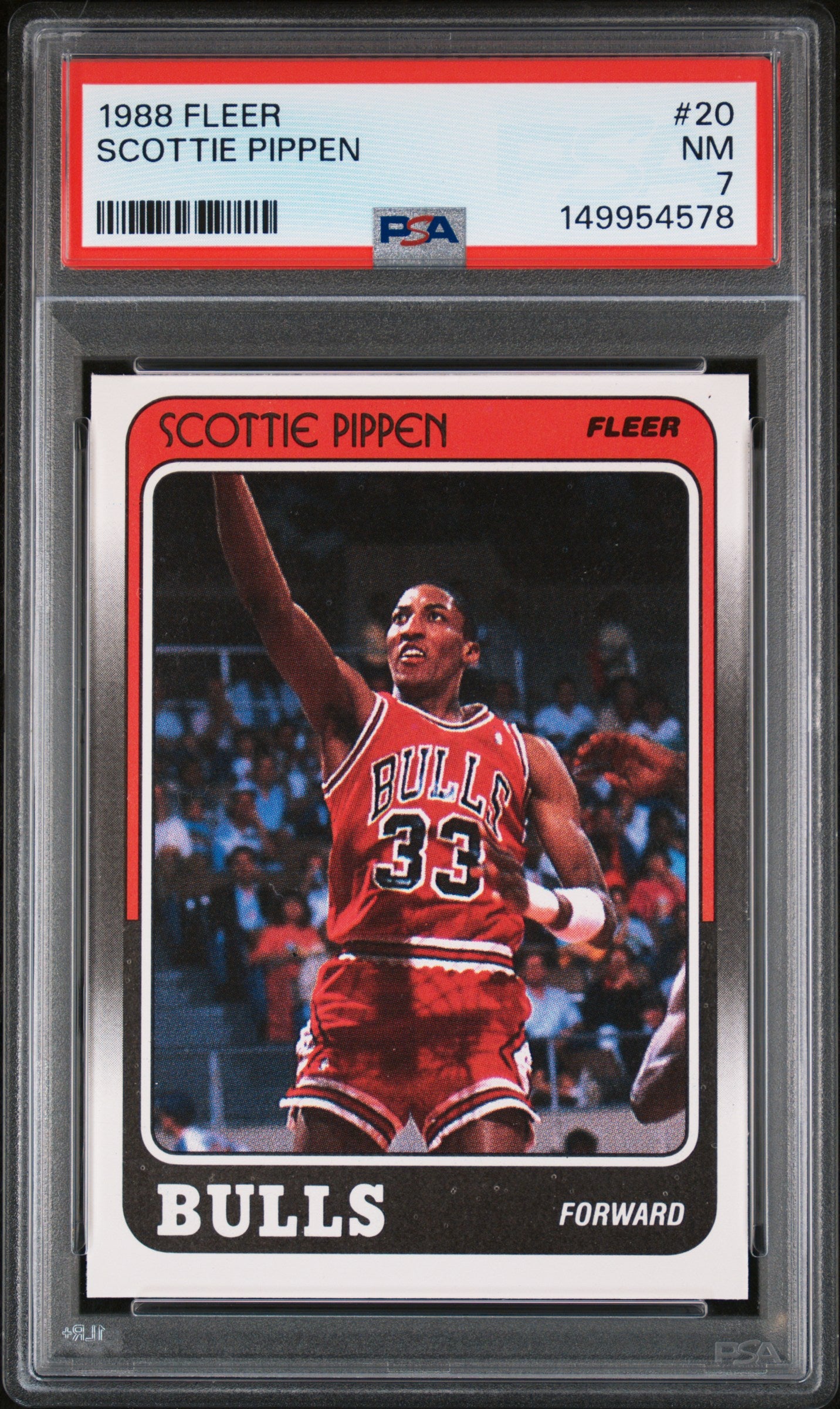 1988 FLEER 20 SCOTTIE PIPPEN PSA 7 - front
