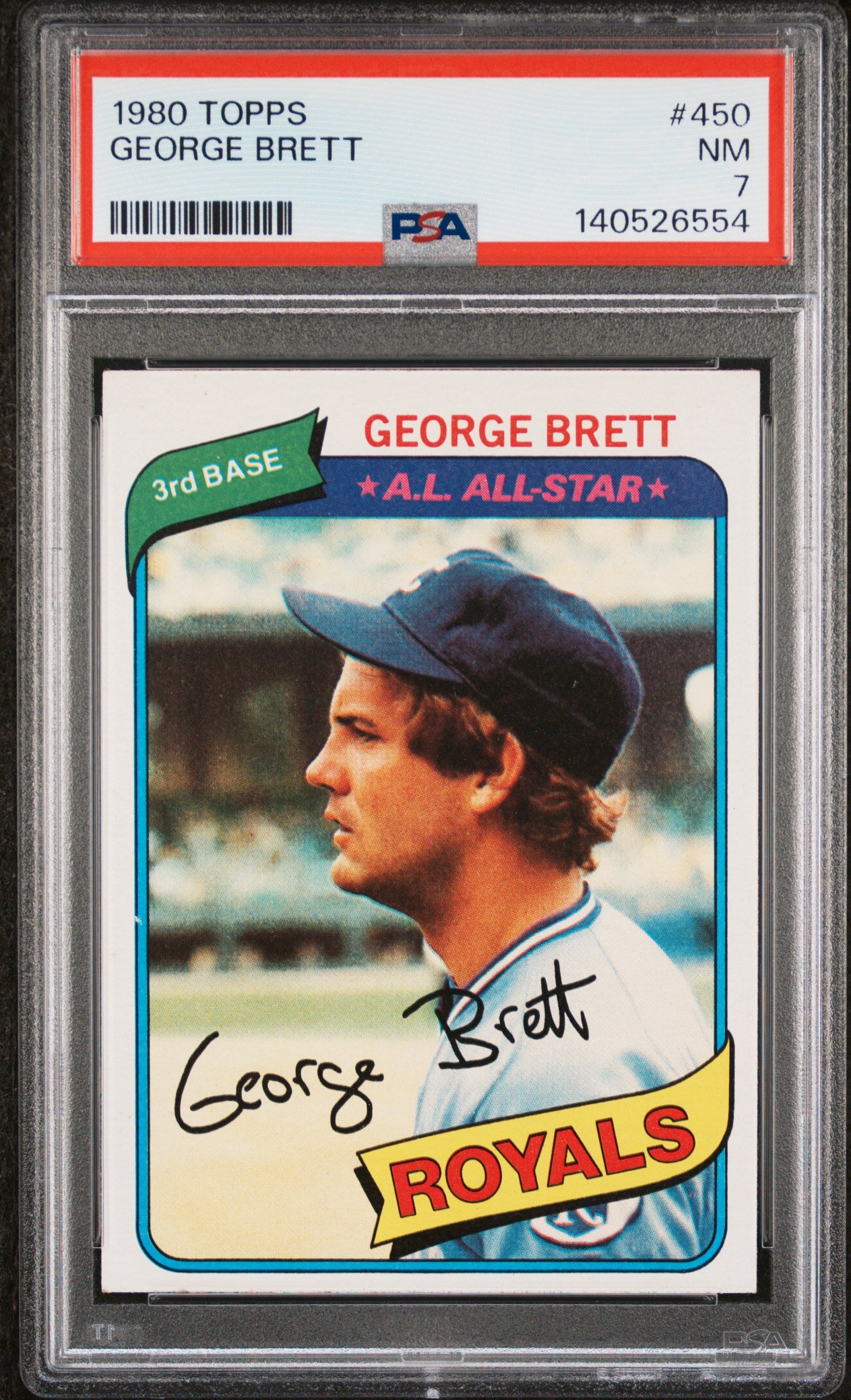 1980 TOPPS 450 GEORGE BRETT PSA 7 - front