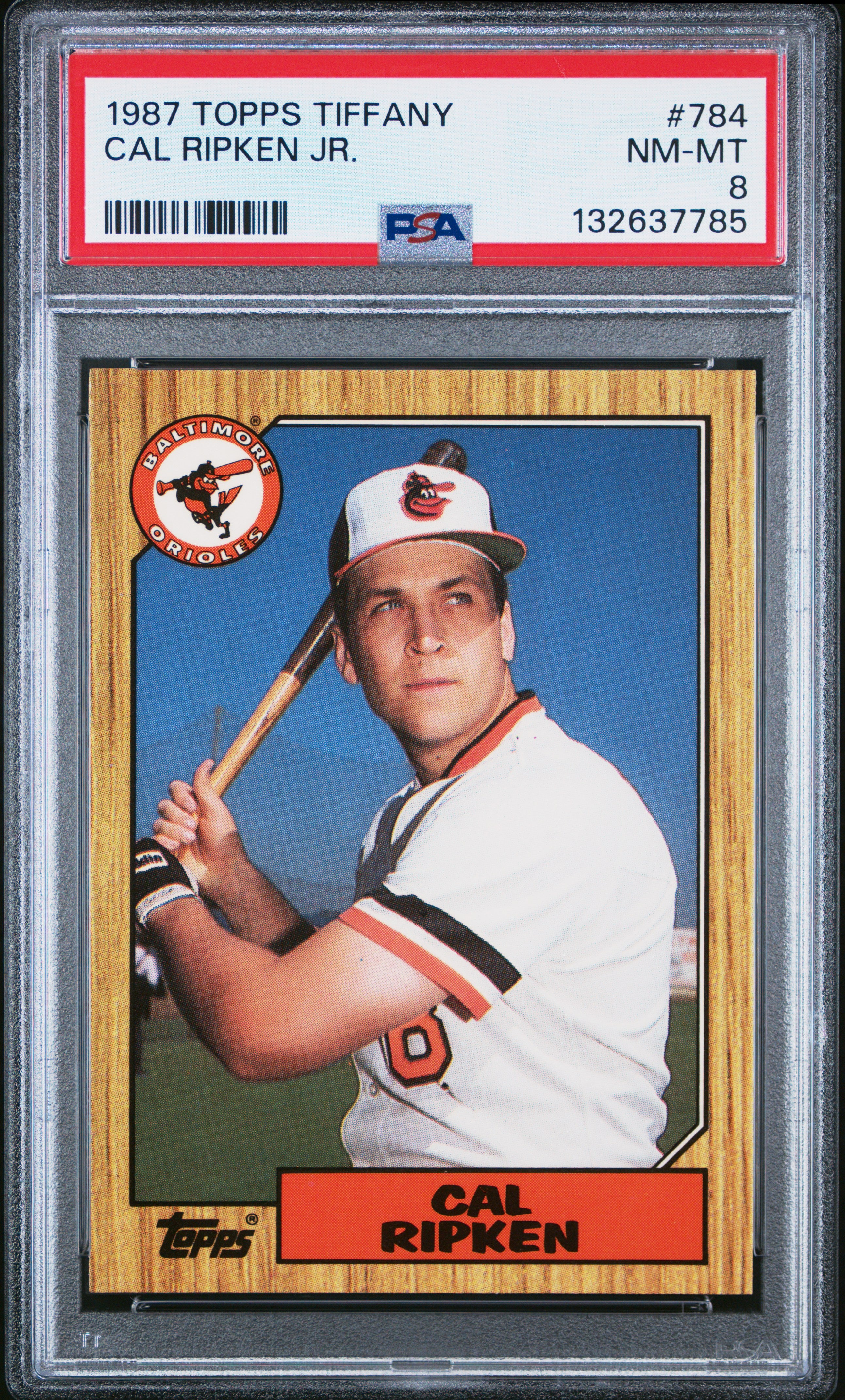 1987 TOPPS TIFFANY 784 CAL RIPKEN JR. PSA 8 - front