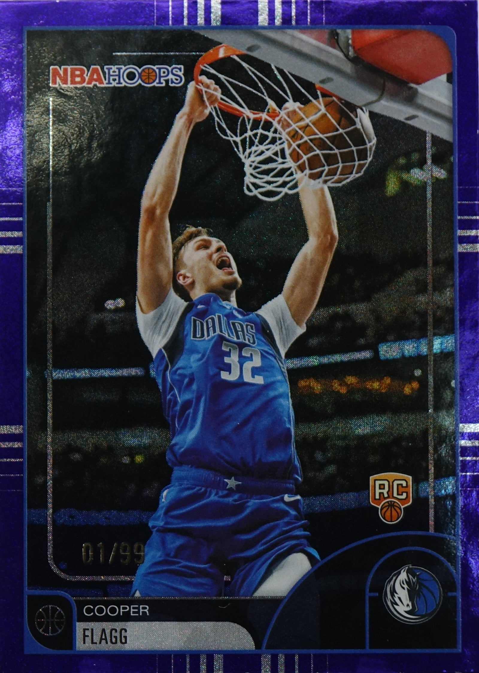 2025-26 Topps NBA Hoops Cooper Flagg #35 RC Rookie Purple Speckle /99