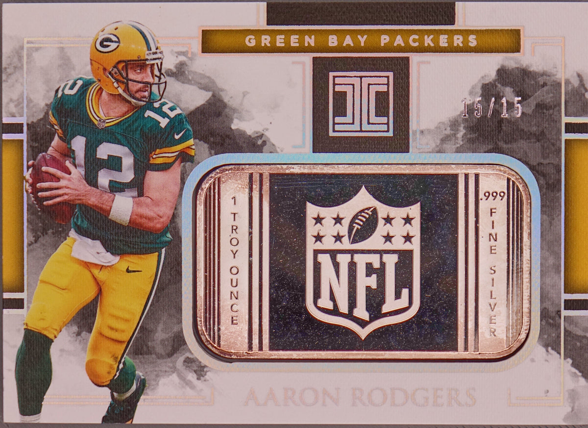 2018 Panini Impeccable 1 Troy Ounce Fine Silver Aaron Rodgers /15 #NFL-21