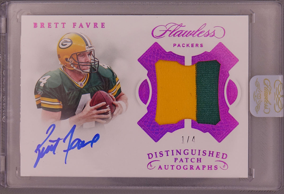 2018 Panini Flawless Brett Favre Distinguished Patch Autographs 1/4 DI-BF