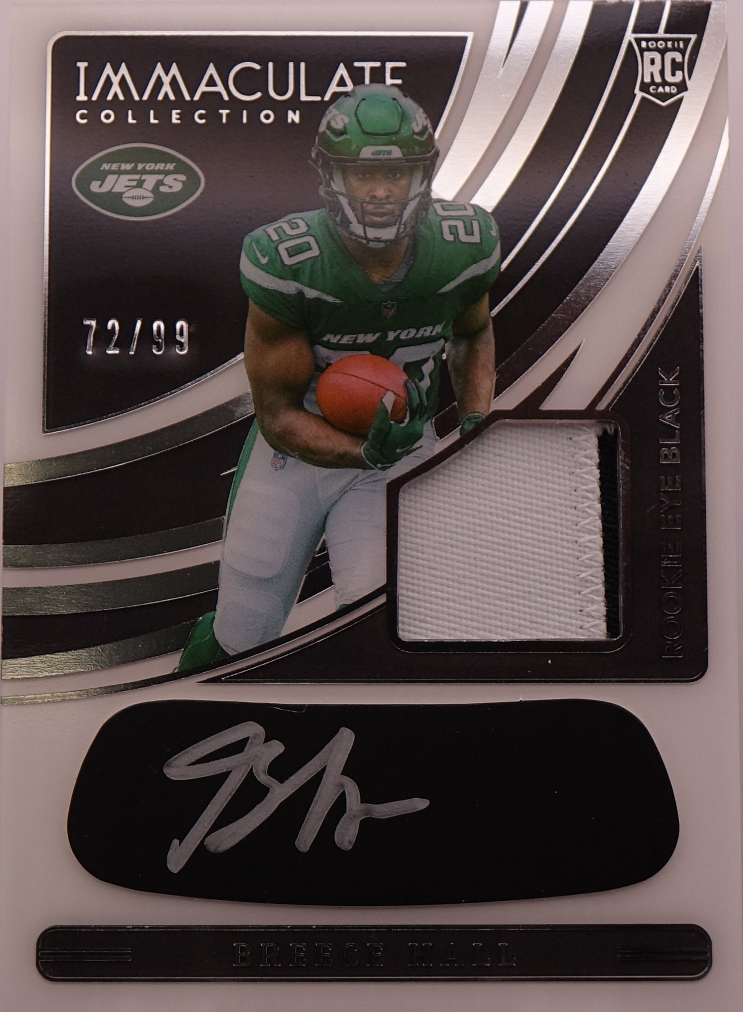 2022 Panini Immaculate Breece Hall RC Rookie Eye Black Auto /99 #REB-BHA