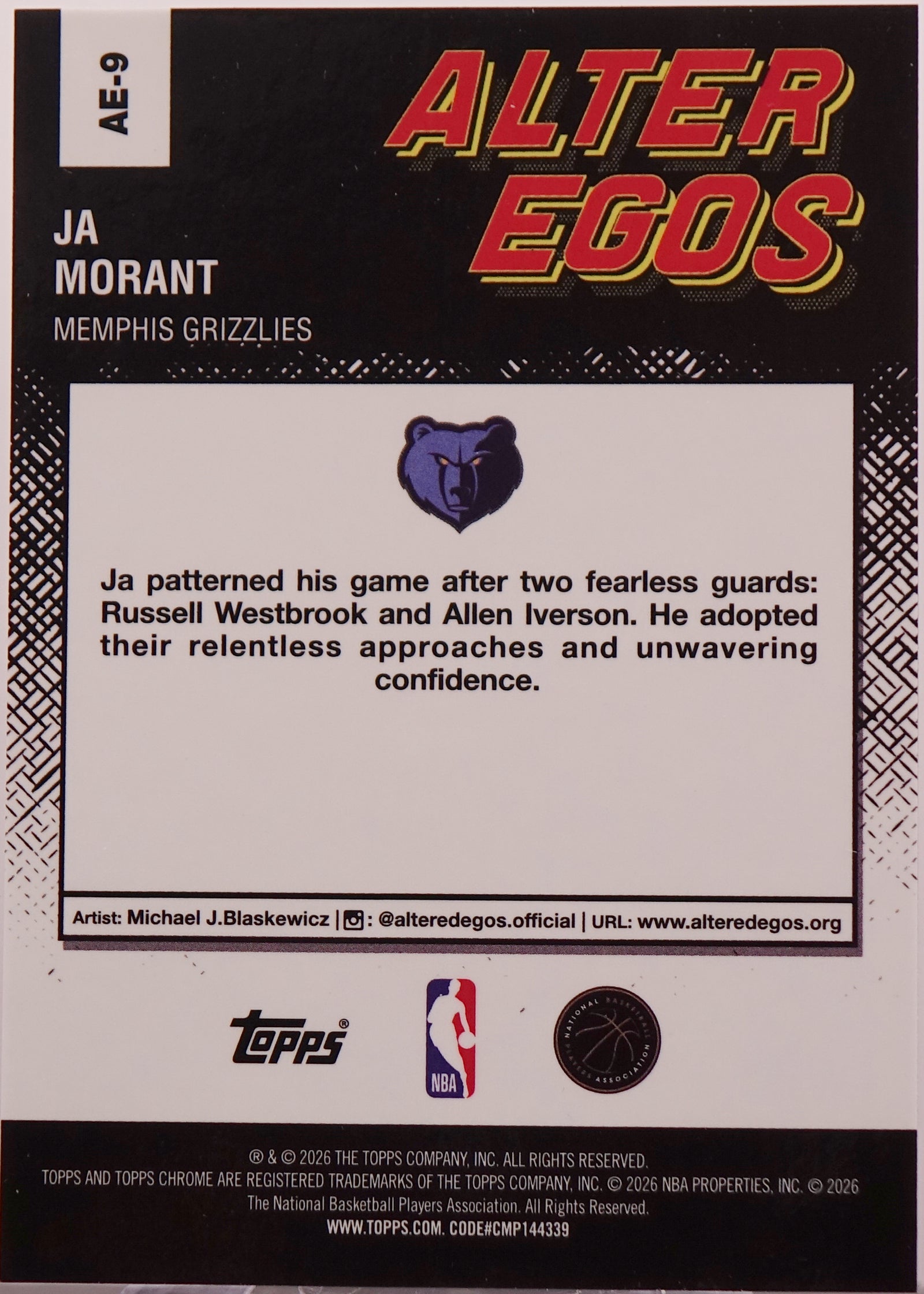 2025-26 Topps Ja Morant Alter Ego Case Hit Short Print SSP #18