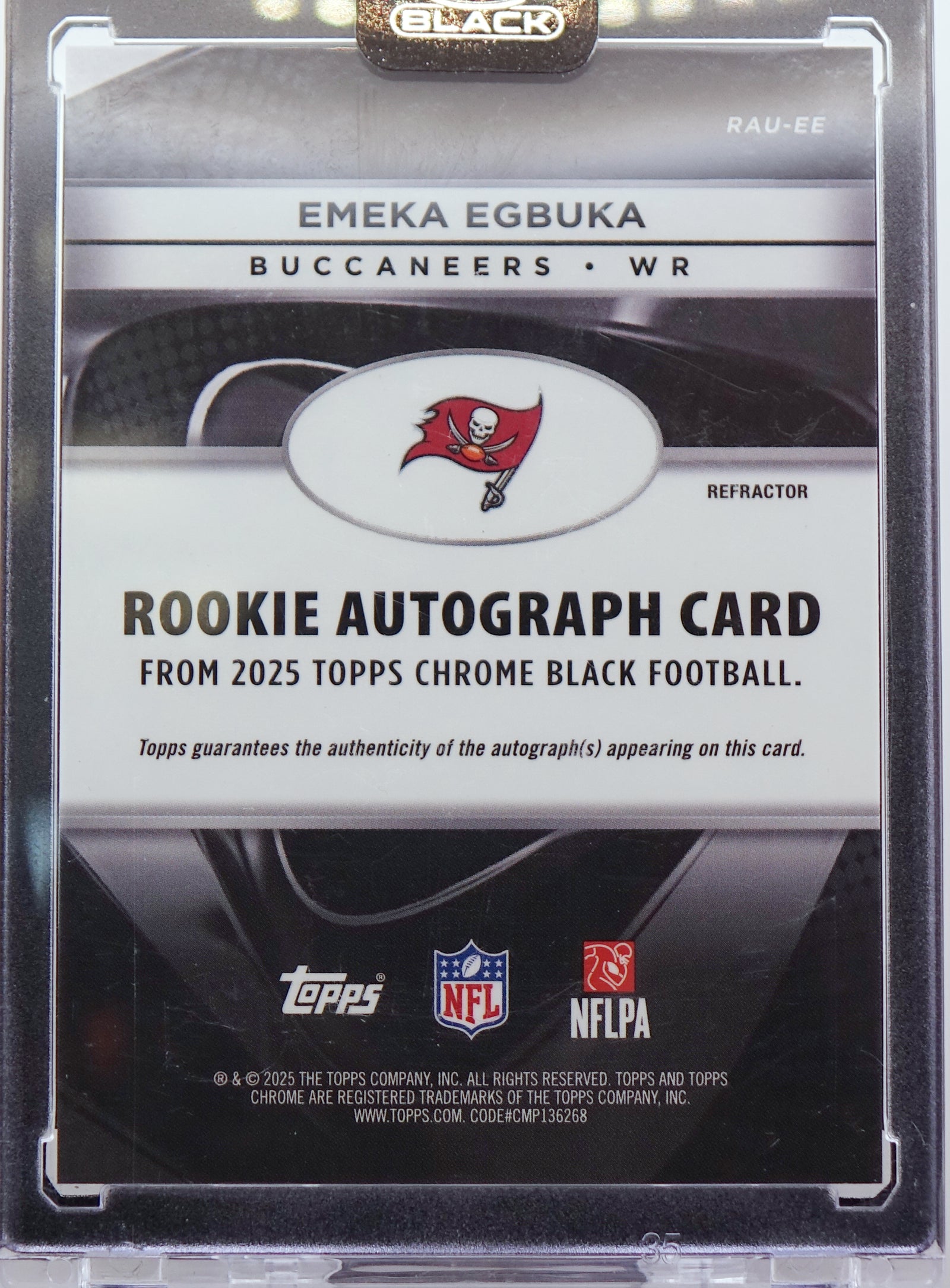 2025 Topps Chrome Black Emeka Egbuka Encased Rookie Auto /299 Autograph RC