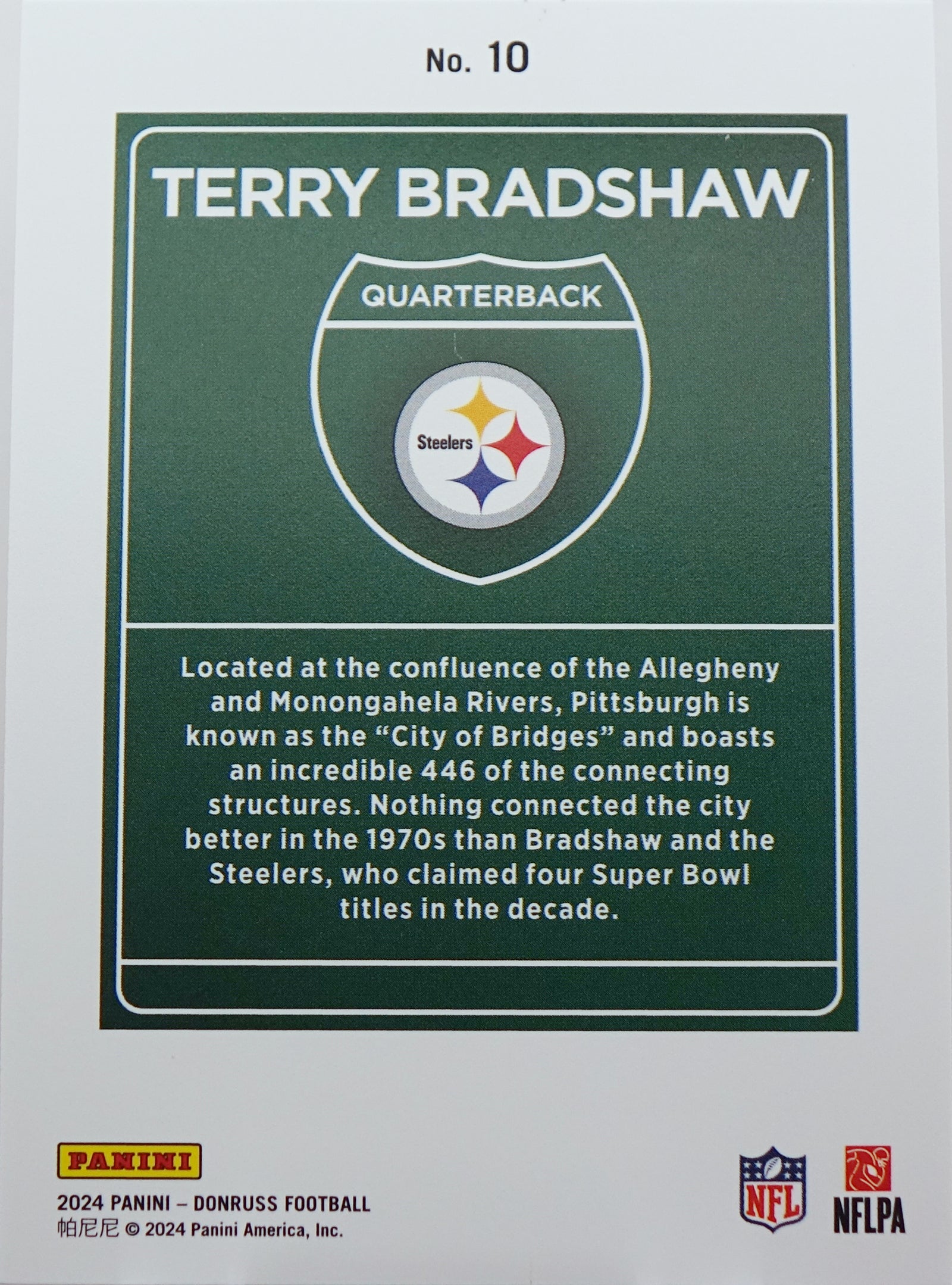 2024 Panini Donruss Terry Bradshaw Downtown