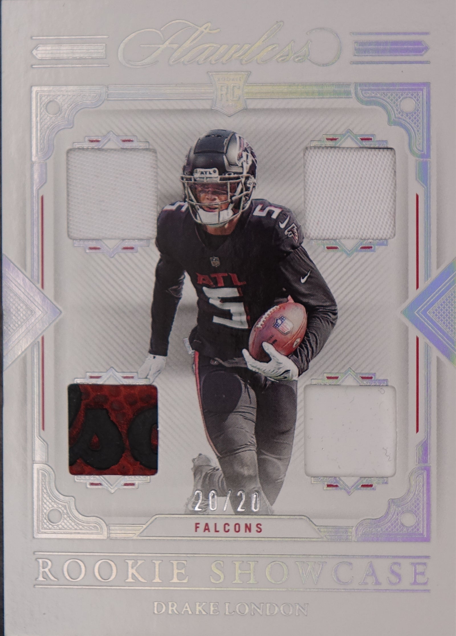 DRAKE LONDON 2022 PANINI FLAWLESS #RS-DL ROOKIE QUAD PATCH /20 *WILSON BALL*